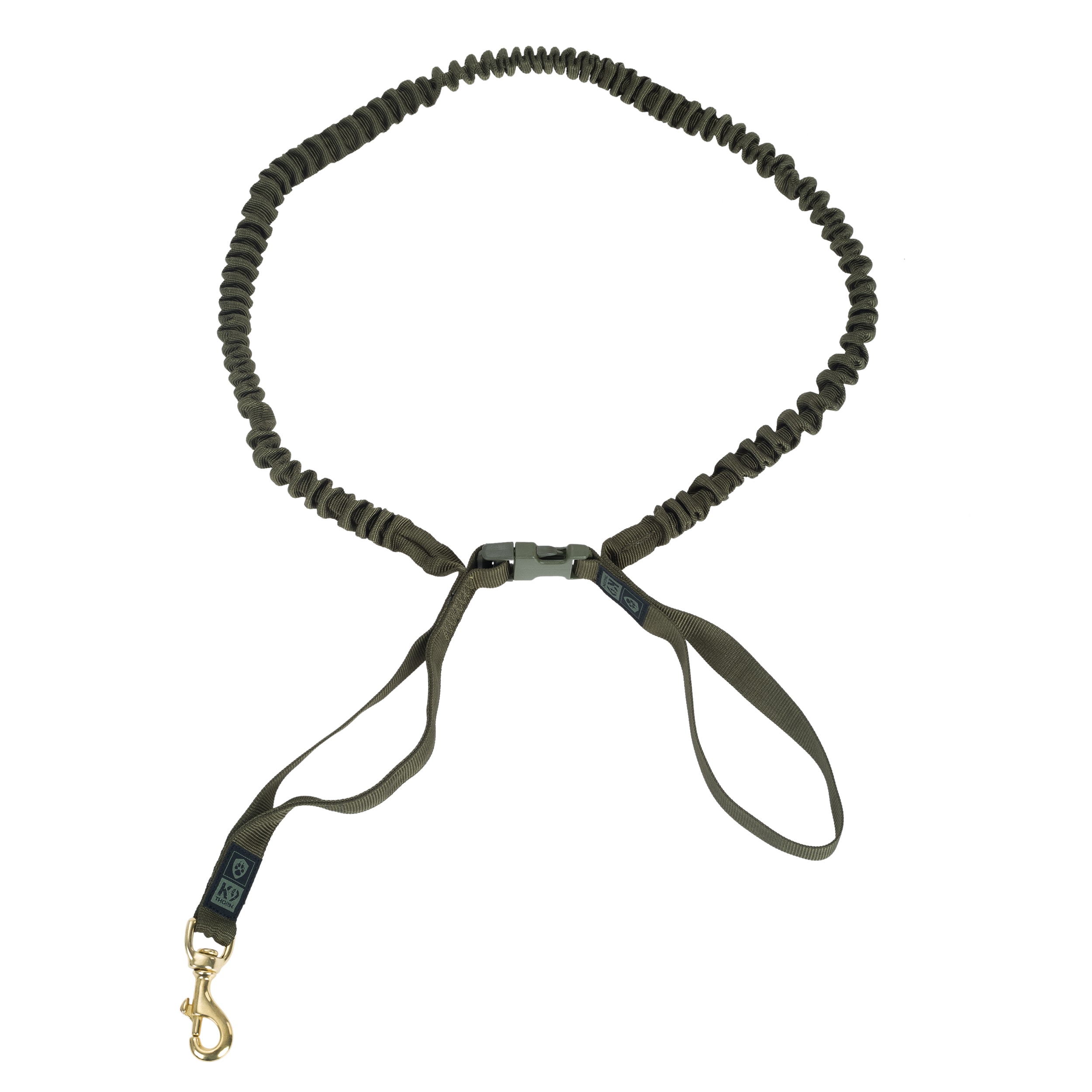 Smycz K9 Thorn z amortyzatorem oliwkowa - 272 cm