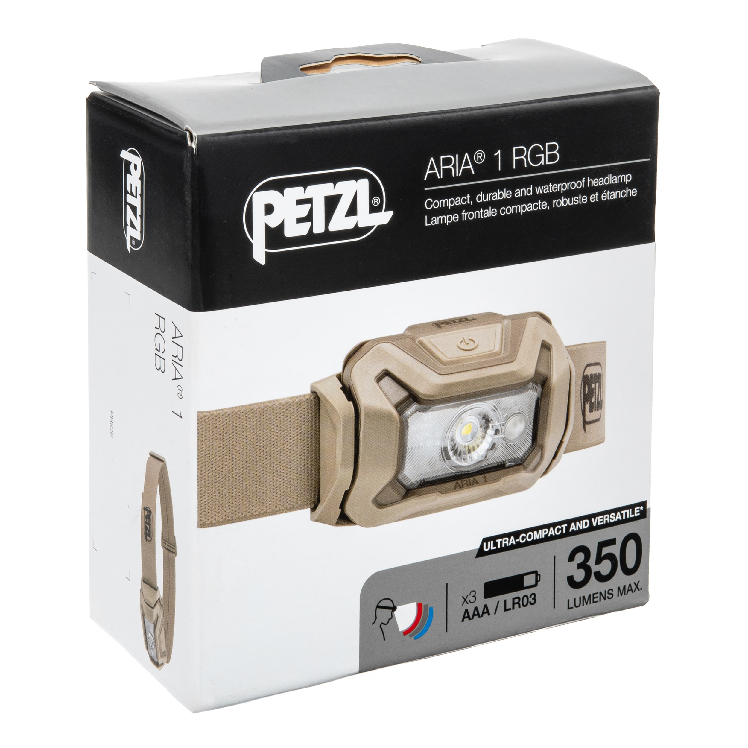 Latarka czołowa Petzl Aria 1 RGB Desert Camo - 350 lumenów