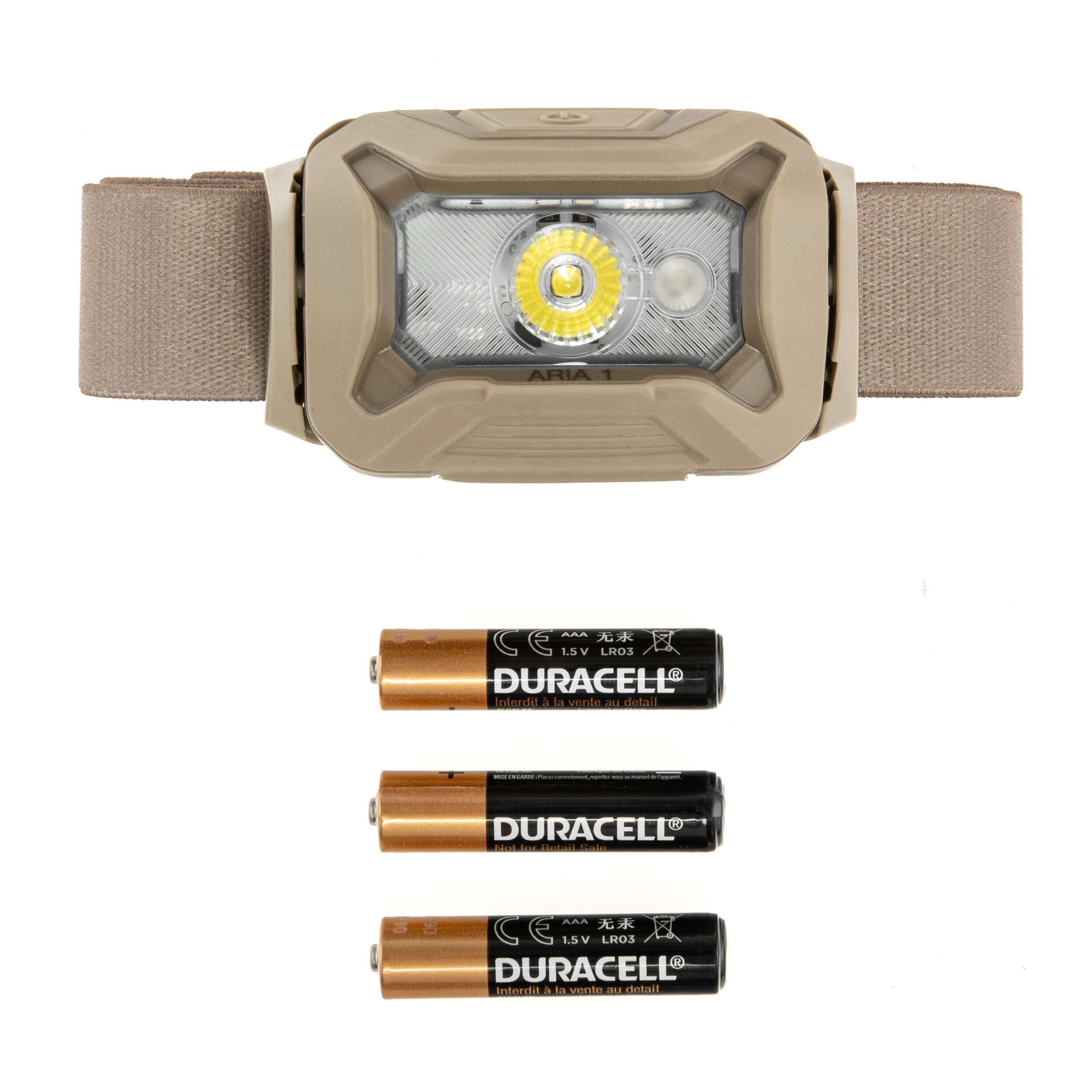 Latarka czołowa Petzl Aria 1 RGB Desert Camo - 350 lumenów