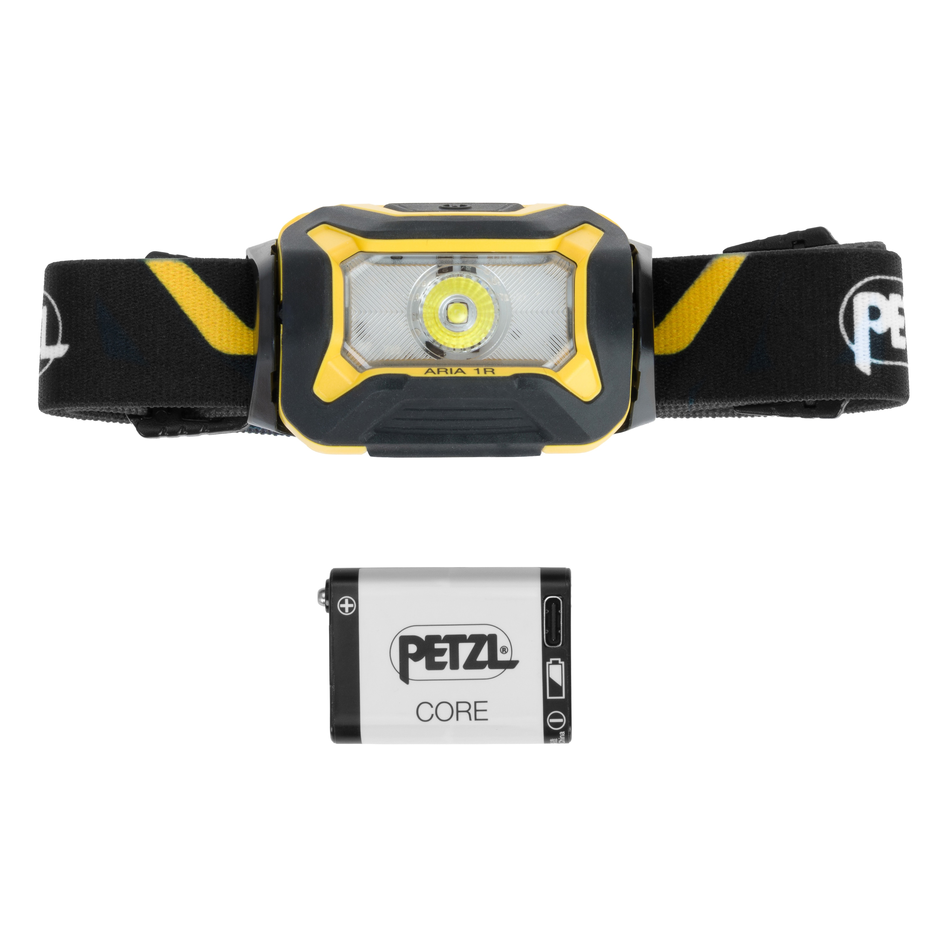 Налобний ліхтарик Petzl Aria 1 Black/Yellow - 475 люменів