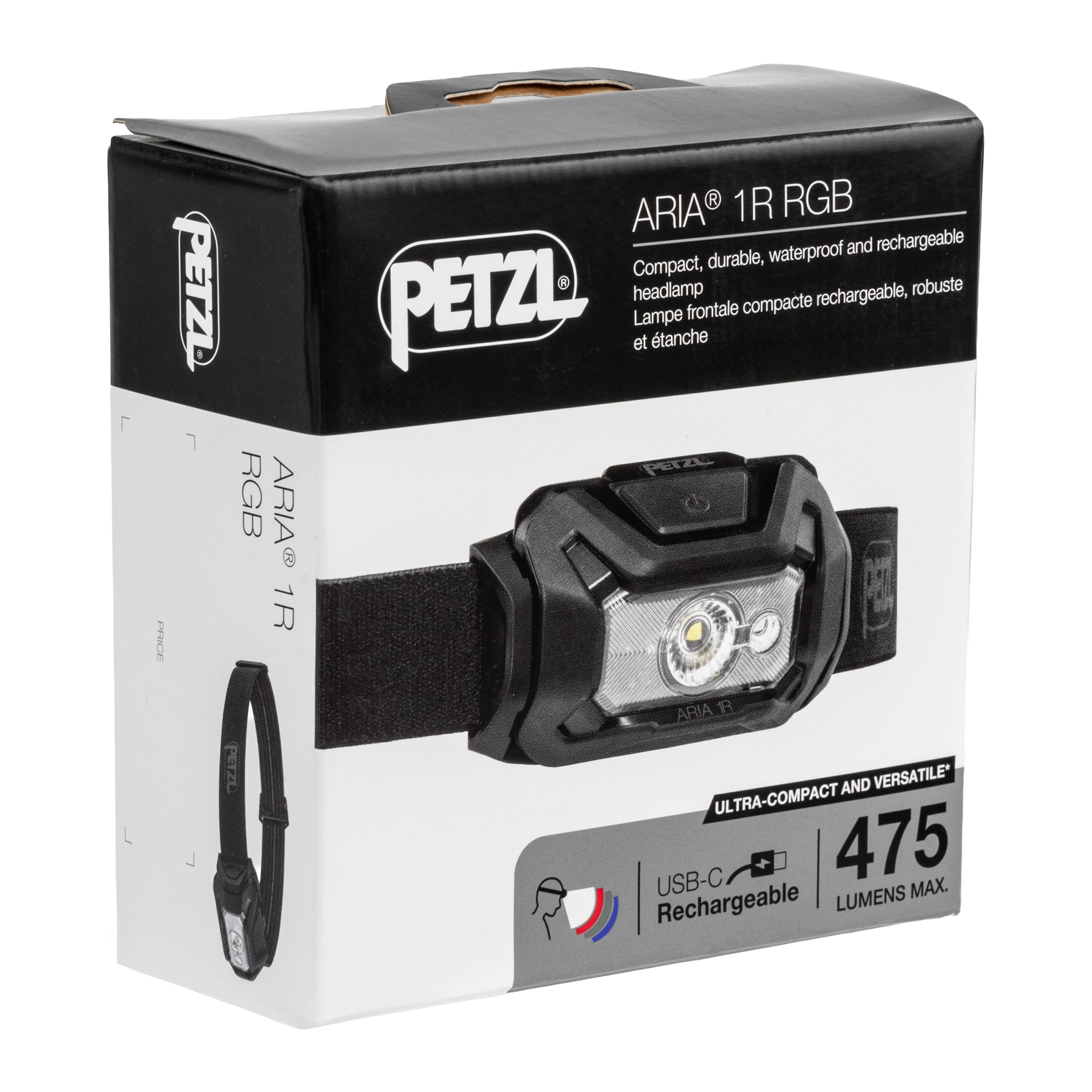 Latarka czołowa Petzl Aria 1R RGB Black - 475 lumenów