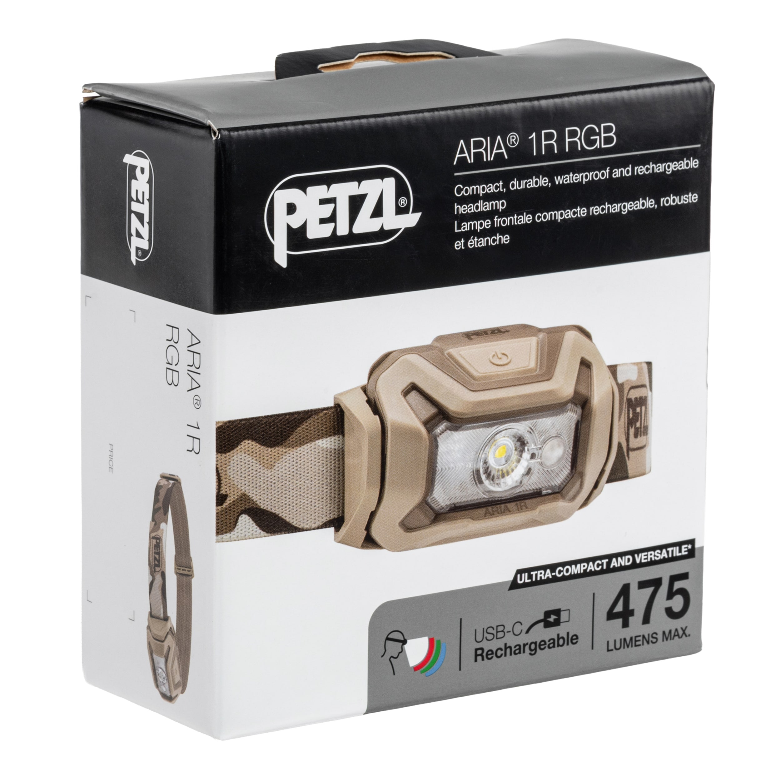Latarka czołowa Petzl Aria 1R RGB Camo - 475 lumenów