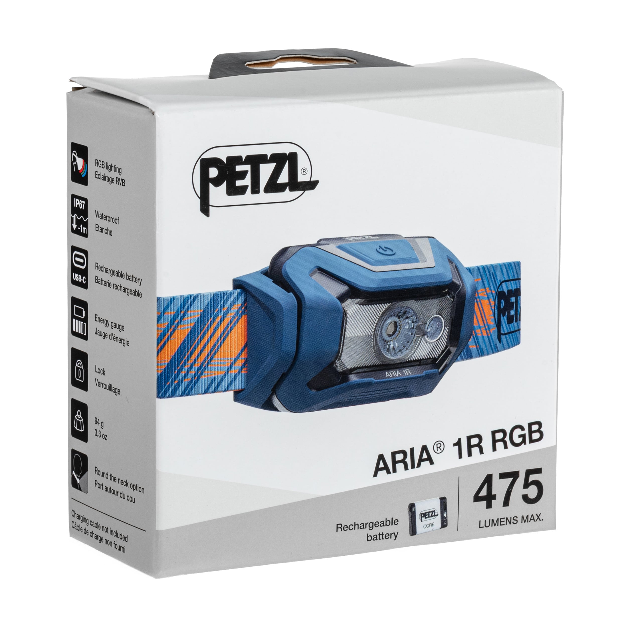 Latarka czołowa Petzl Aria 1R RGB Blue - 475 lumenów