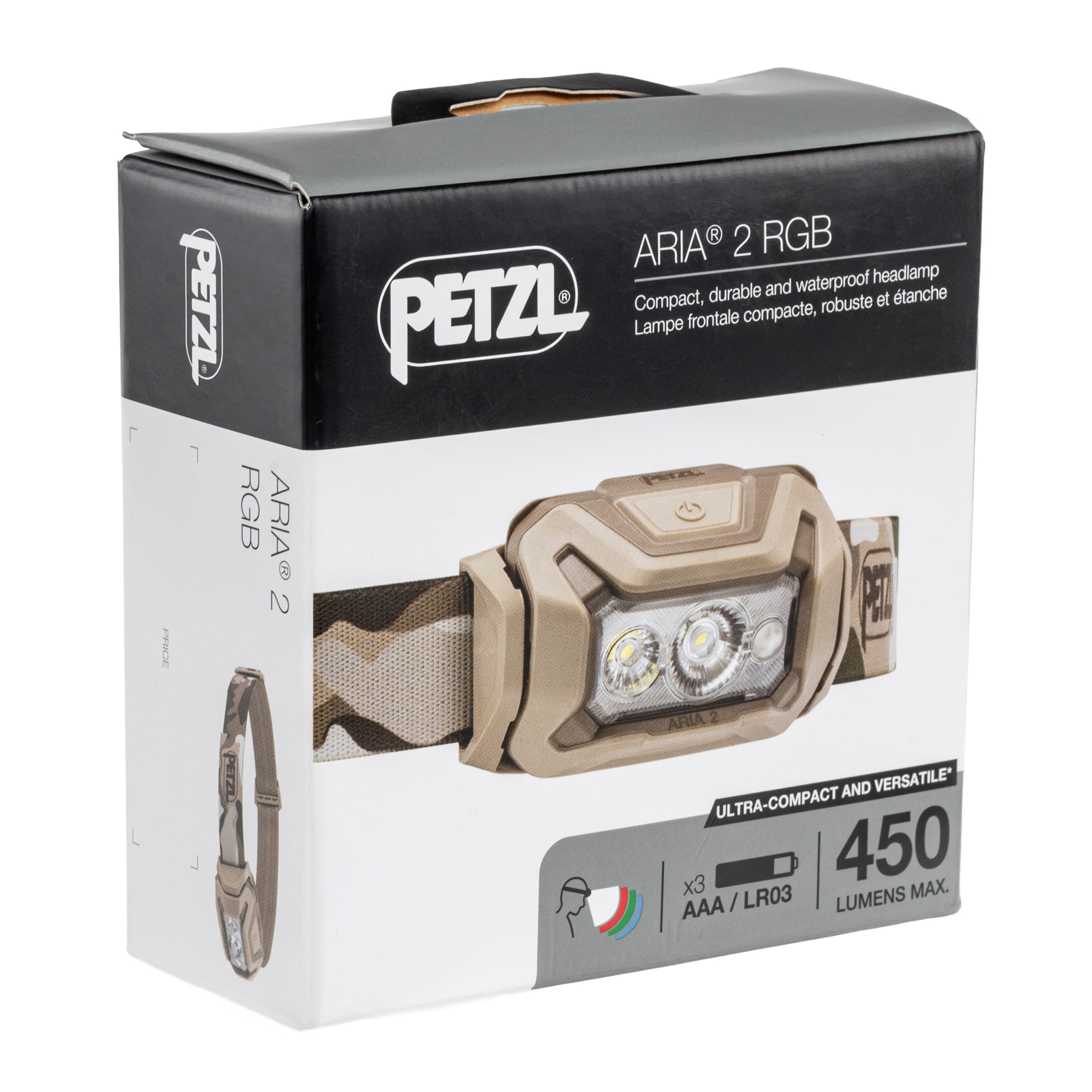 Latarka czołowa Petzl Aria 2 RGB New Camo - 450 lumenów