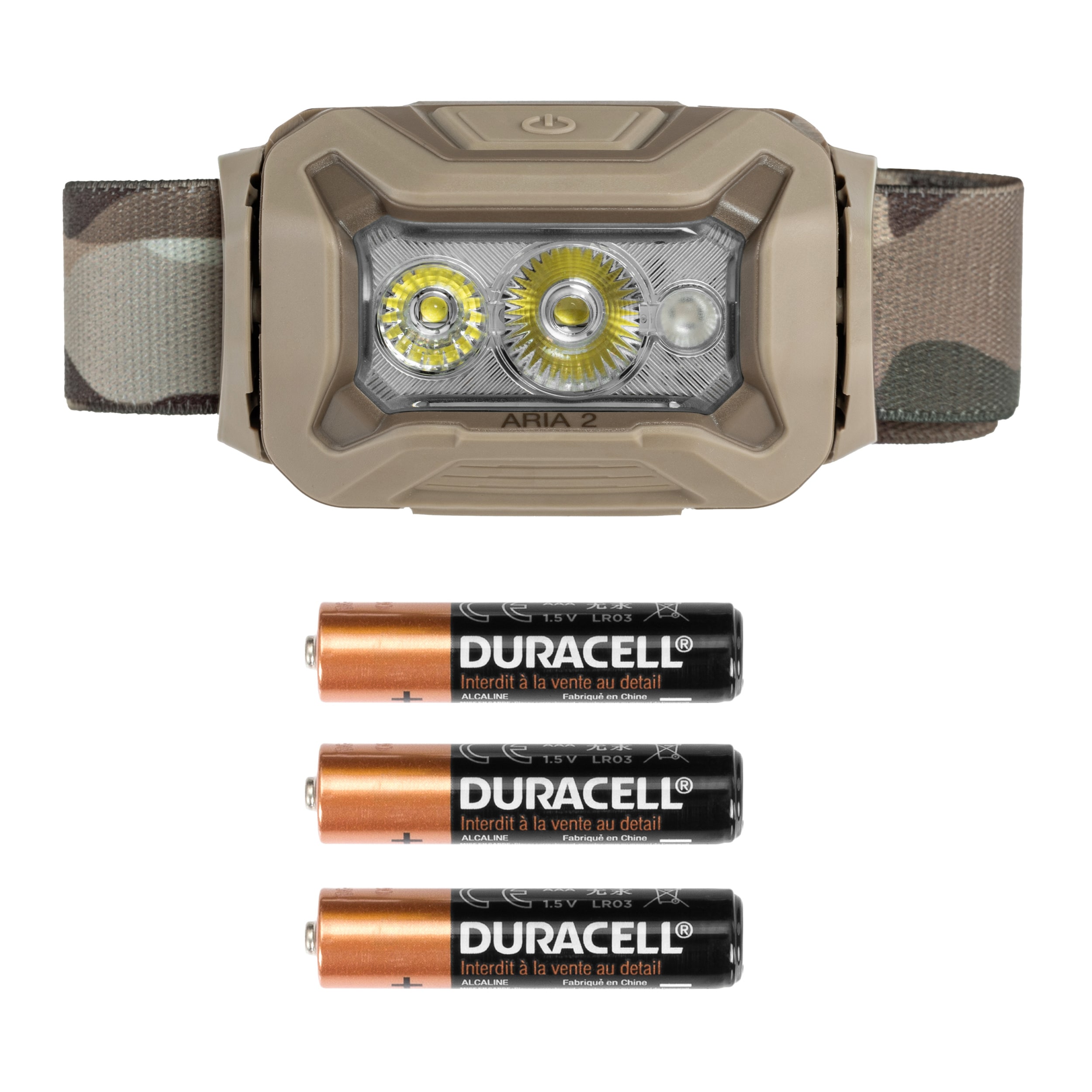 Latarka czołowa Petzl Aria 2 RGB New Camo - 450 lumenów