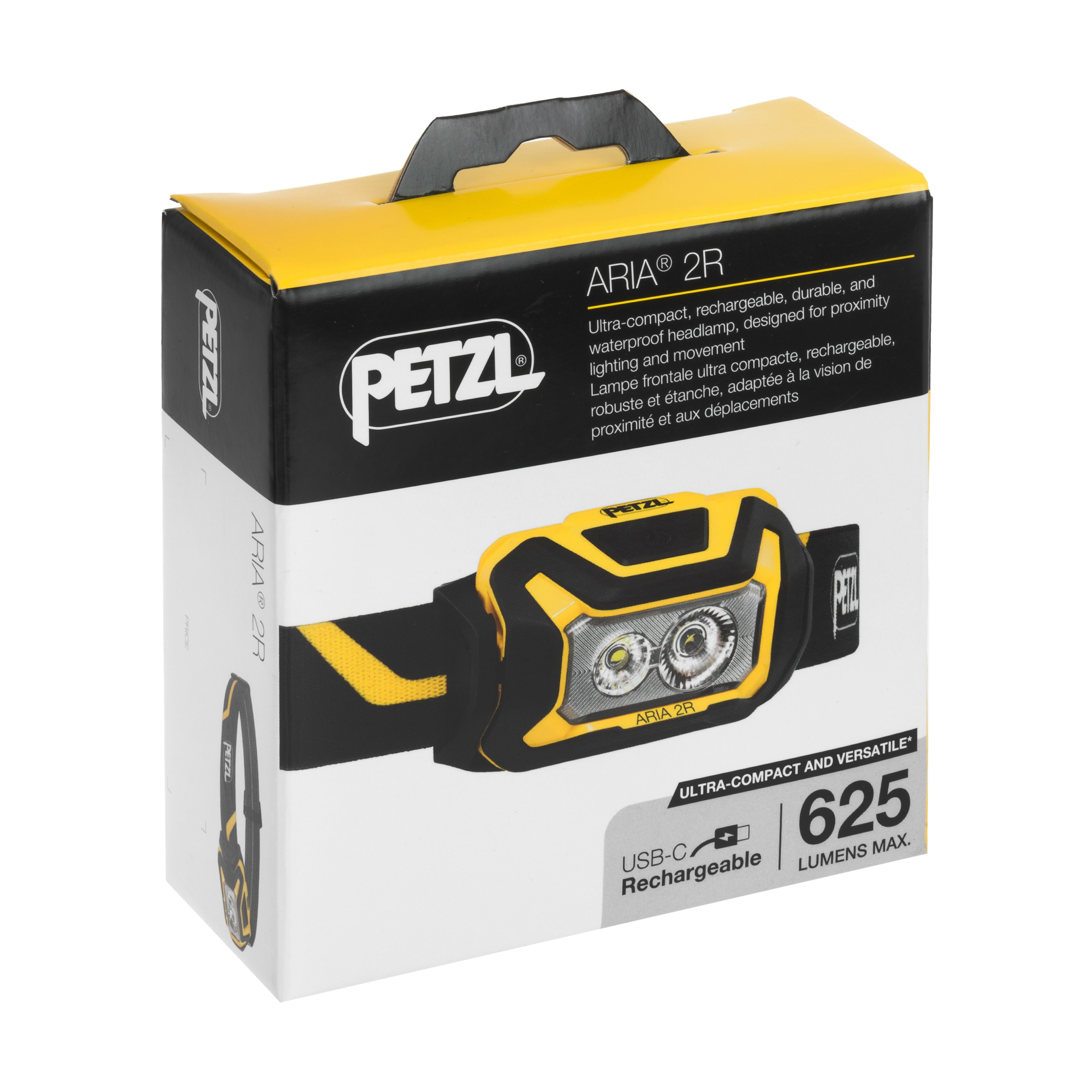 Налобний ліхтарик Petzl Aria 2R Black/Yellow - 625 люменів