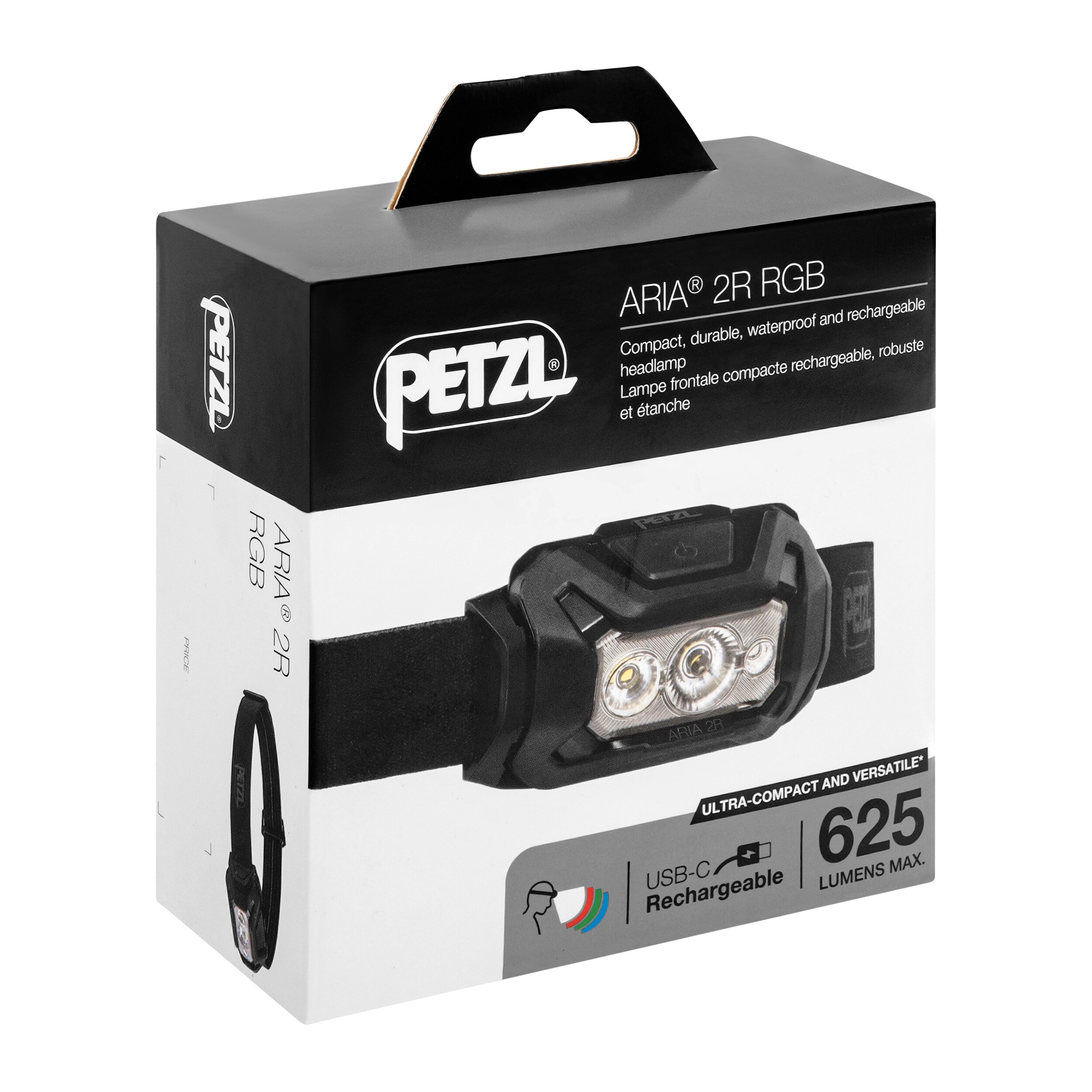 Latarka czołowa Petzl Aria 2R RGB Black - 625 lumenów