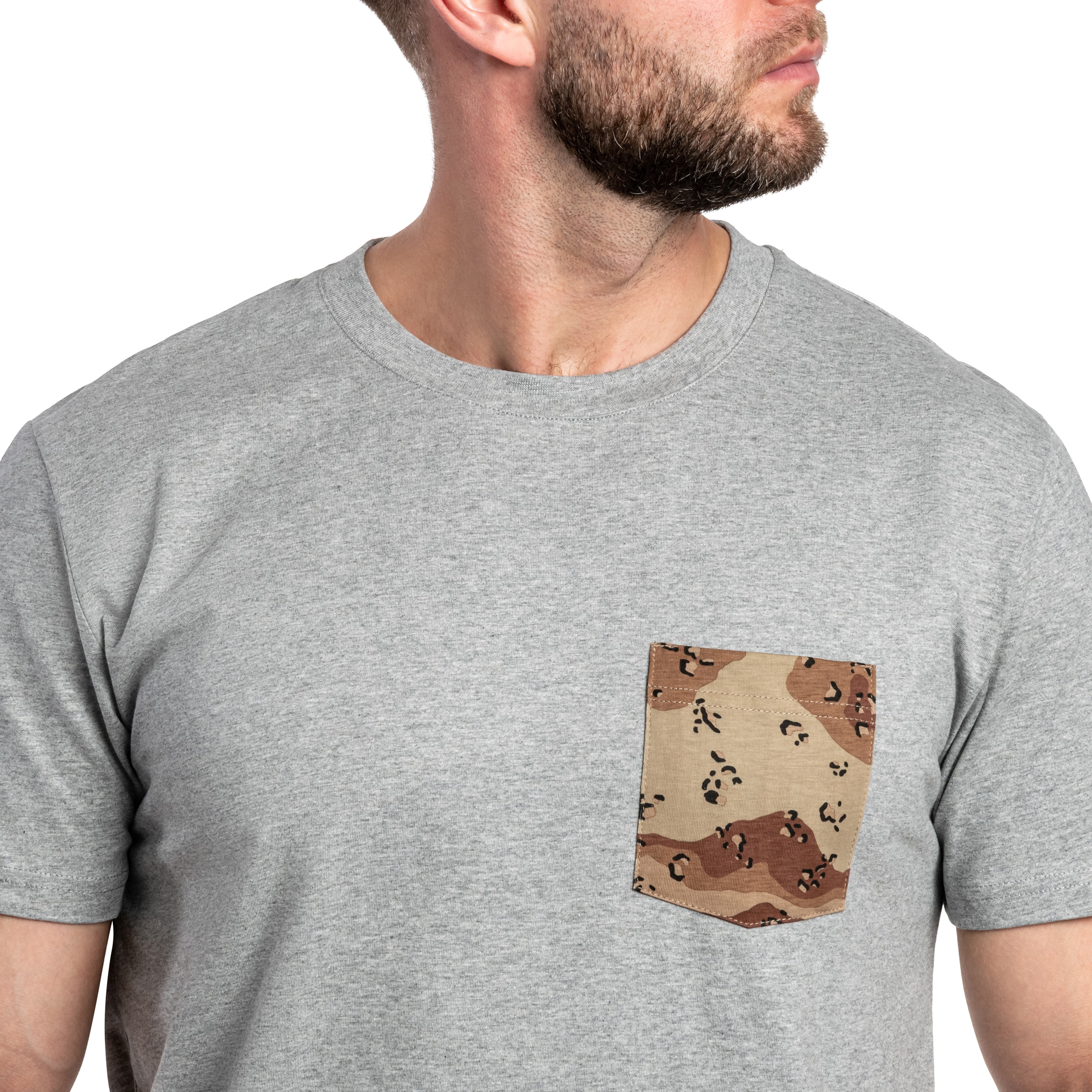Koszulka T-Shirt Helikon-Tex - Mid Grey Melange/6 Color Desert Pocket