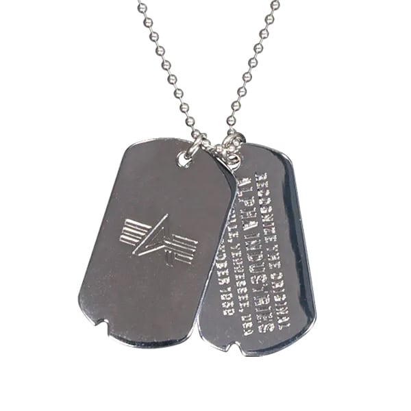 Nieśmiertelnik Alpha Industries Dog Tag Necklace - Silver