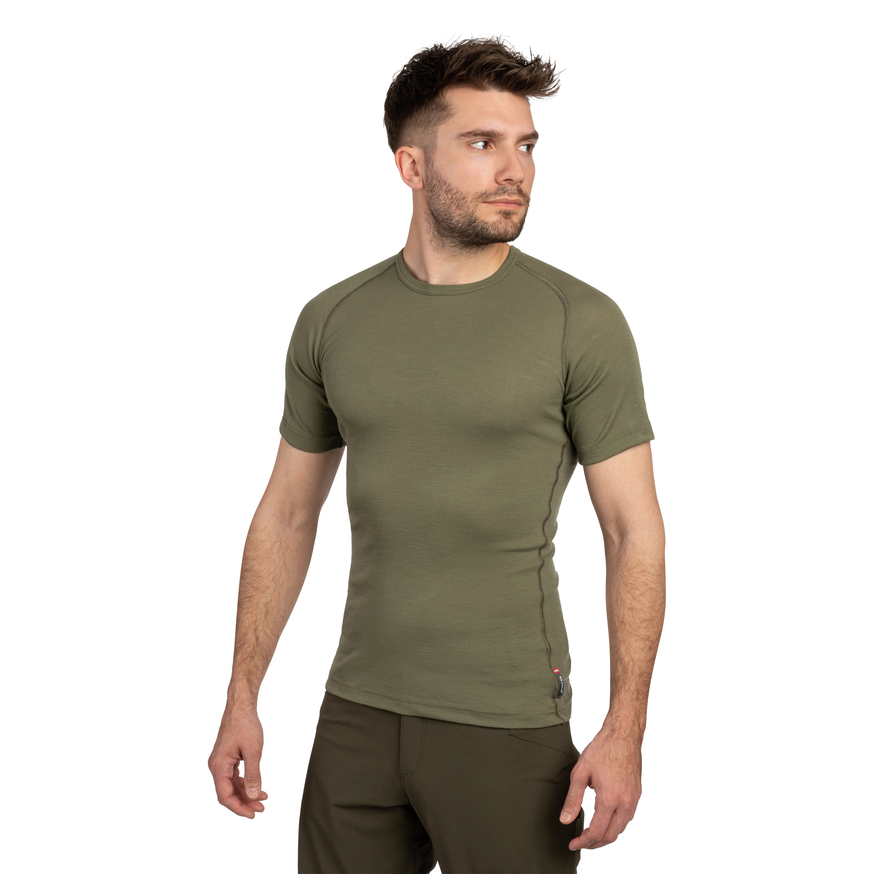 Koszulka termoaktywna Devold Lauparen Merino Base Short Sleeve - Olive