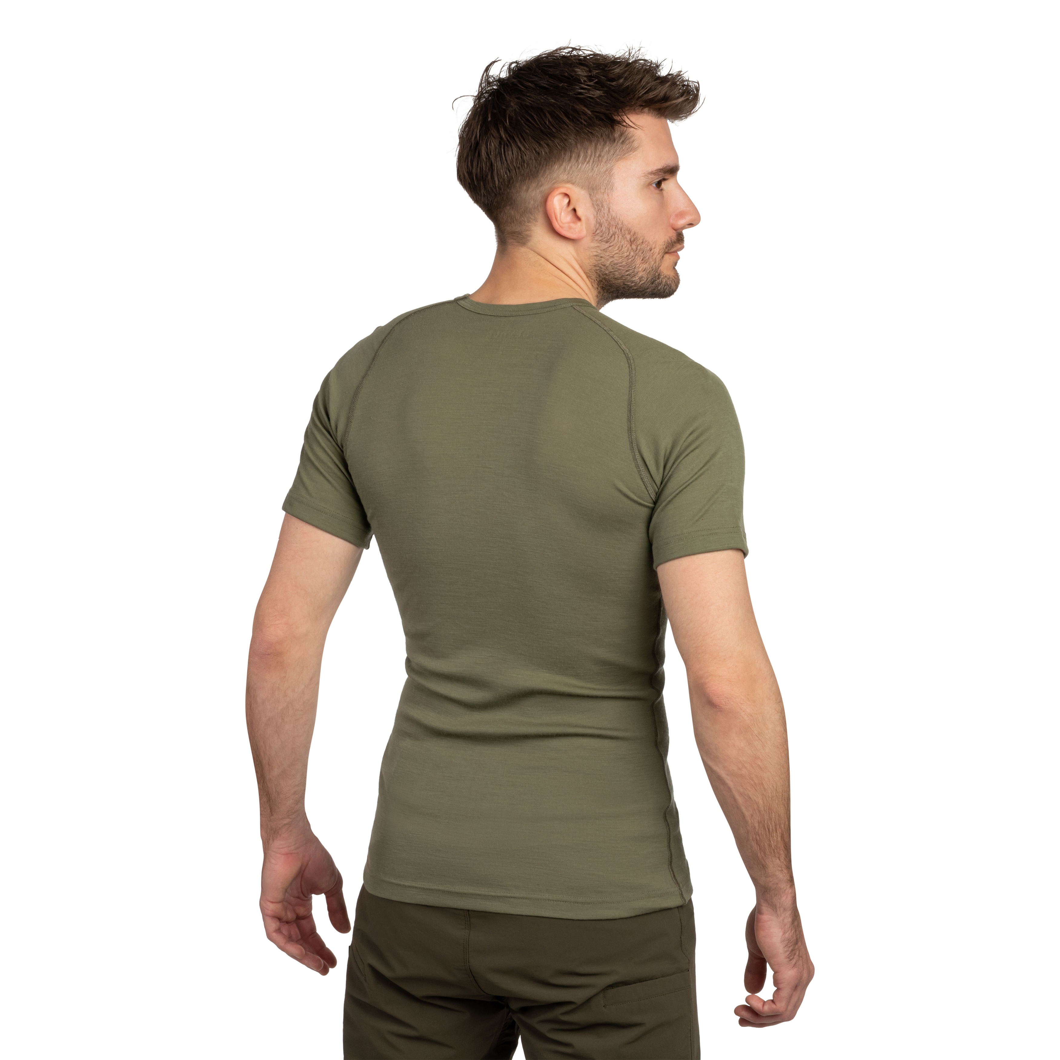 Koszulka termoaktywna Devold Lauparen Merino Base Short Sleeve - Olive