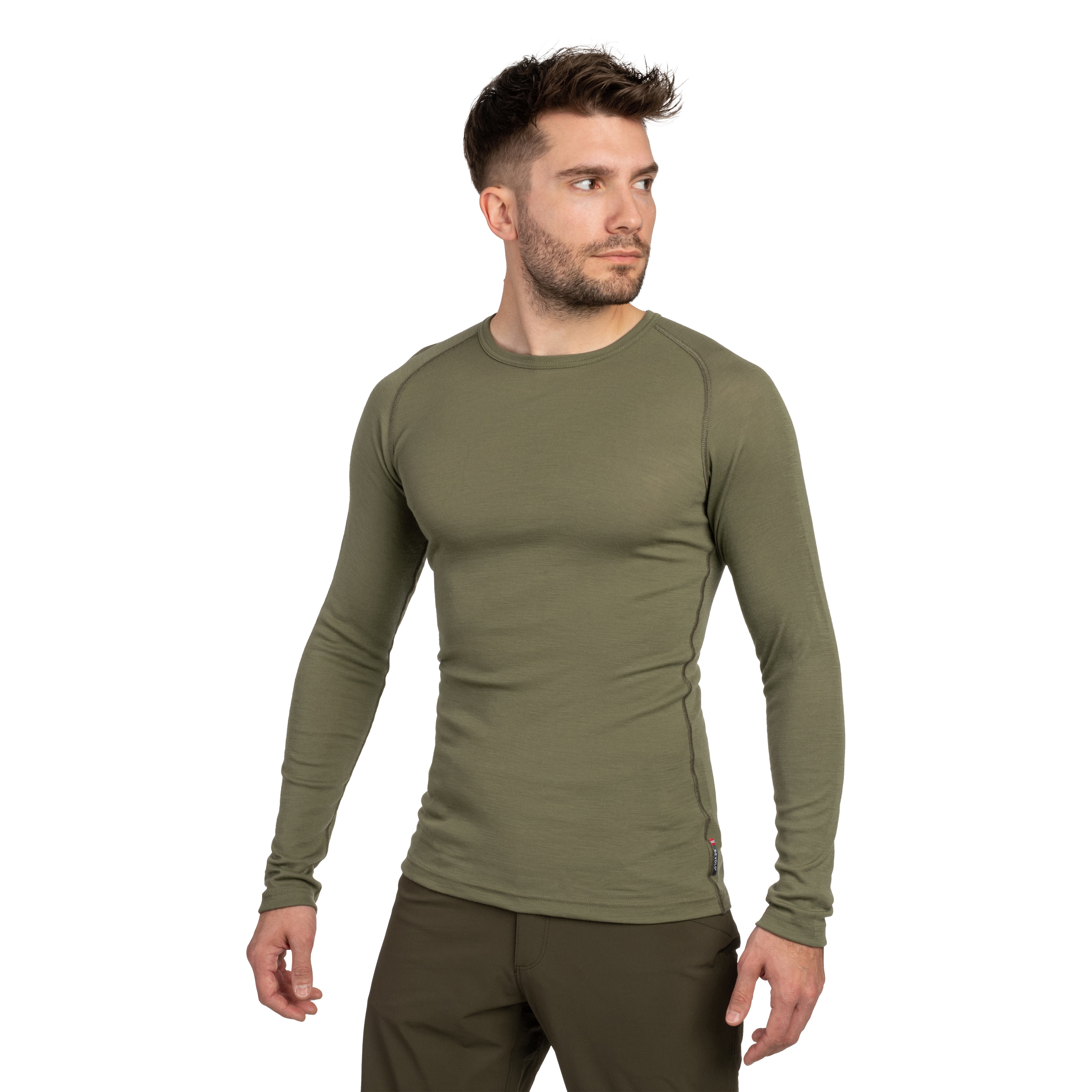 Koszulka termoaktywna Devold Lauparen Merino Base Long Sleeve - Olive
