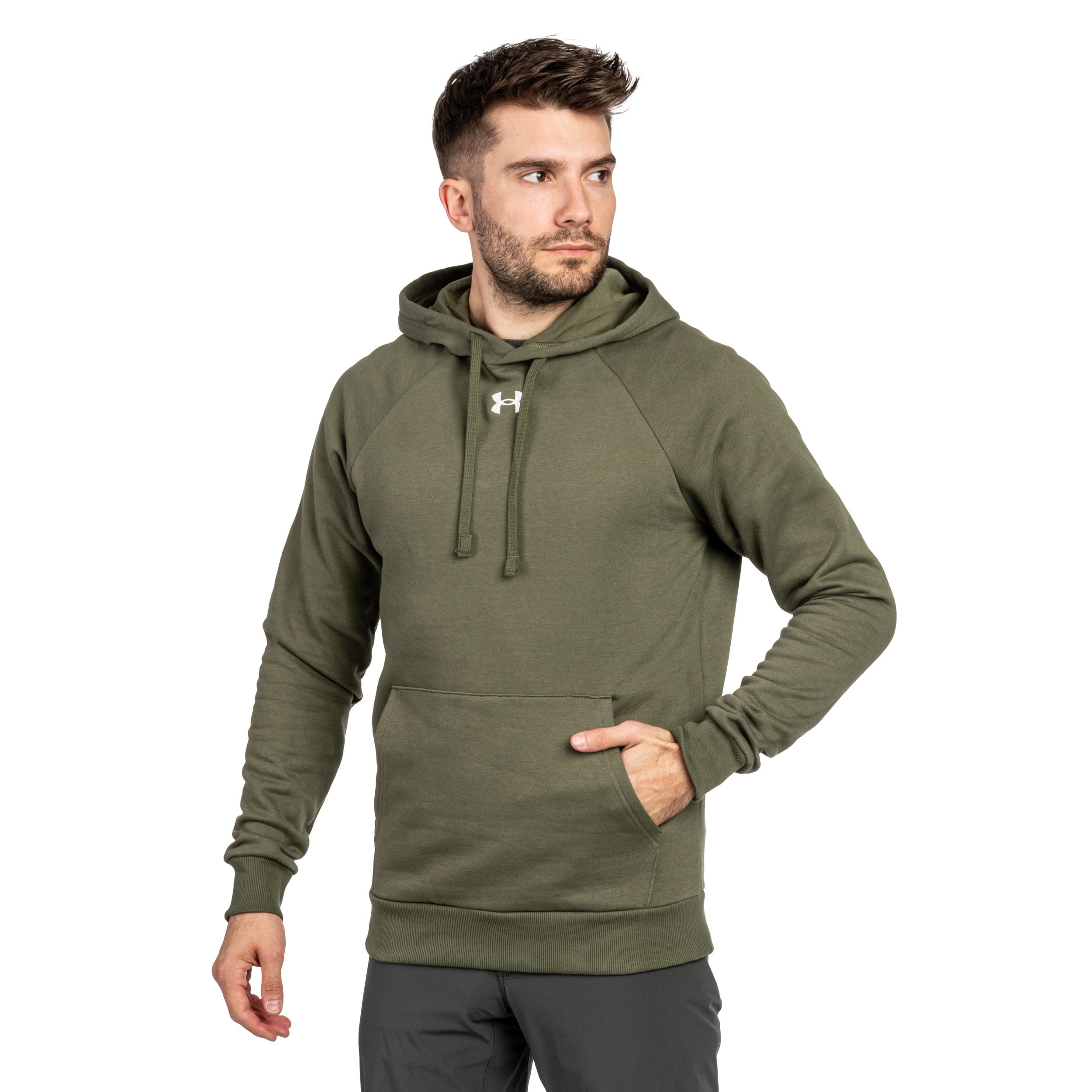 Bluza Under Armour Rival Fleece - Marine OD Green/White