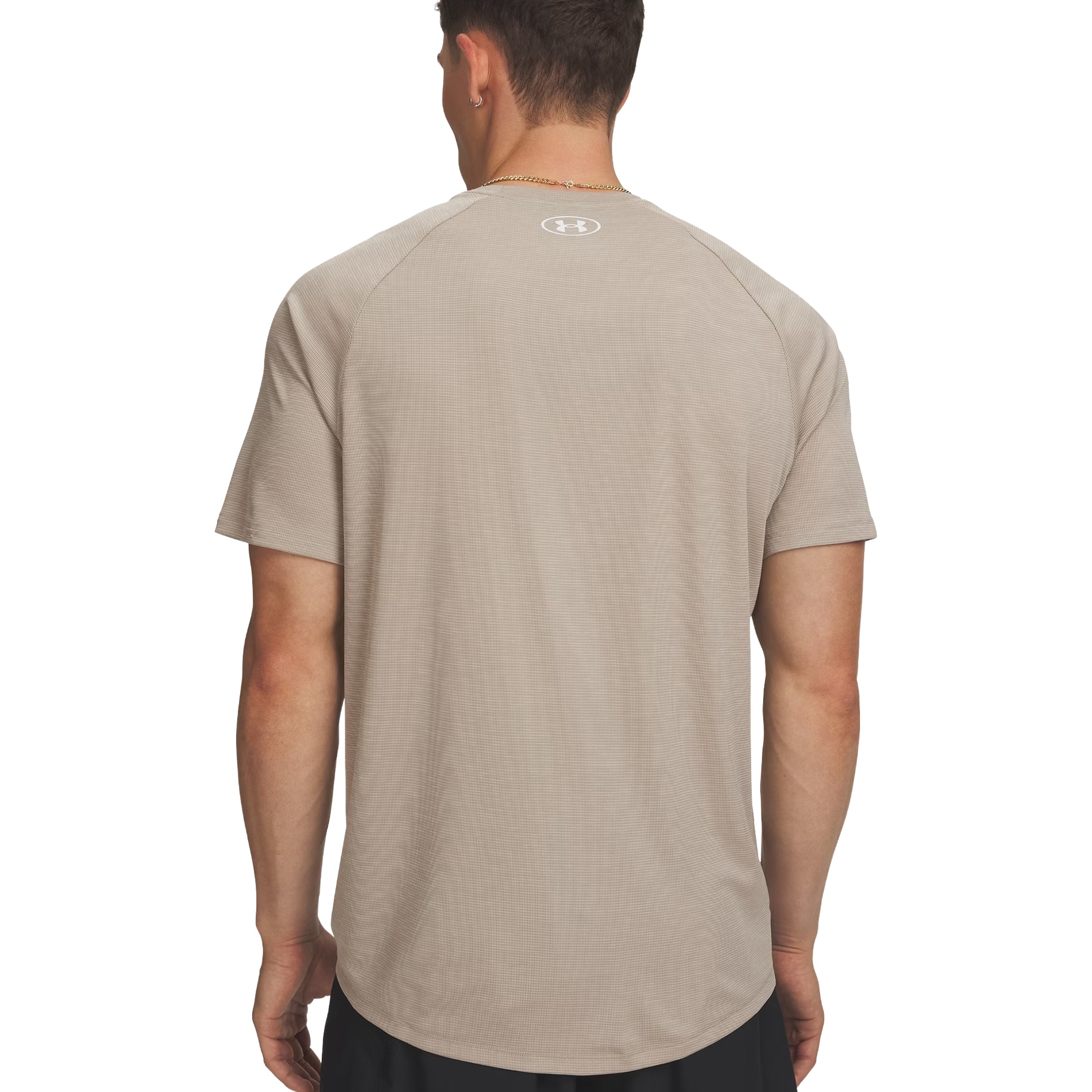 Koszulka T-shirt Under Armour UA Tech Textured - Timberwolf Taupe/White