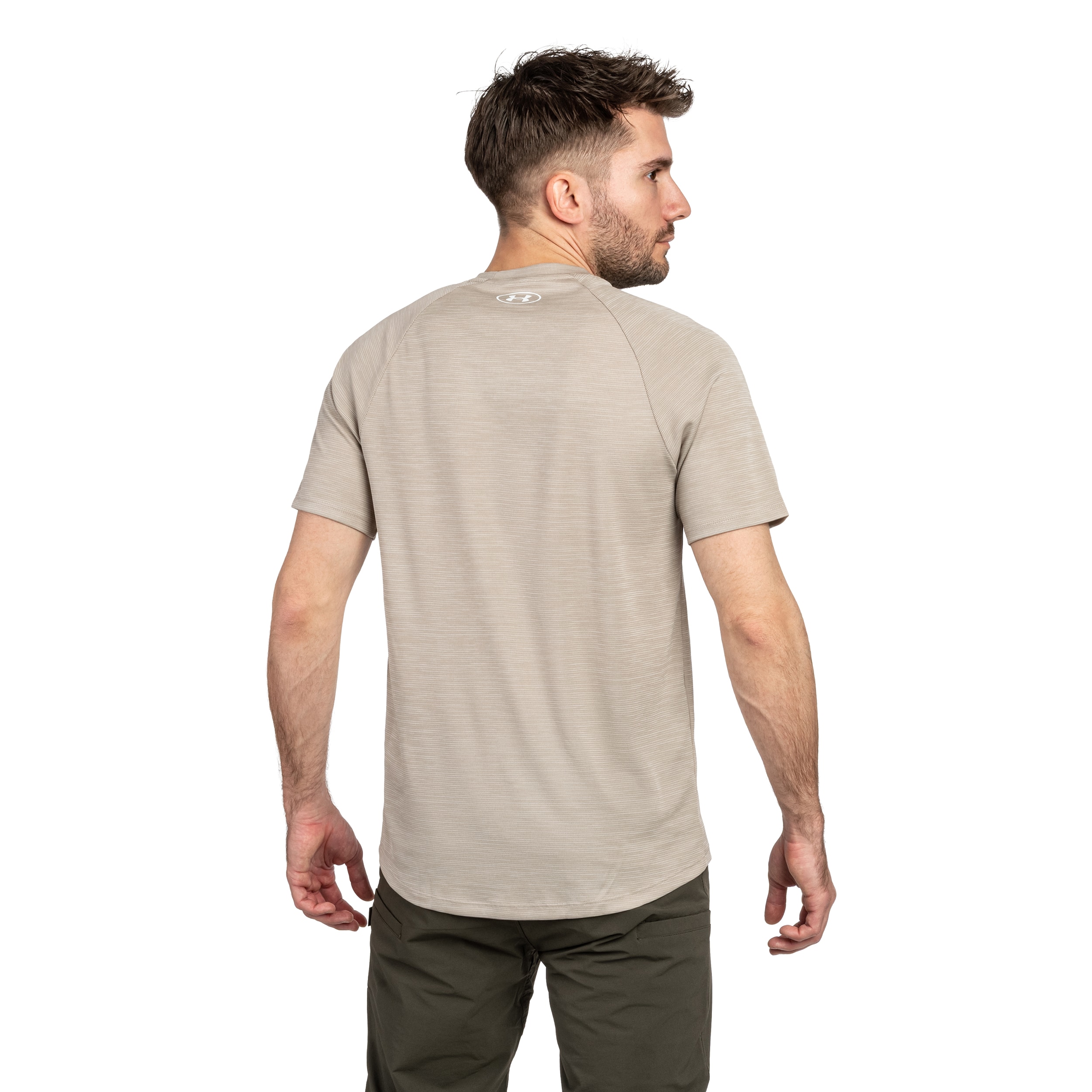 Koszulka T-shirt Under Armour UA Tech Textured - Timberwolf Taupe/White