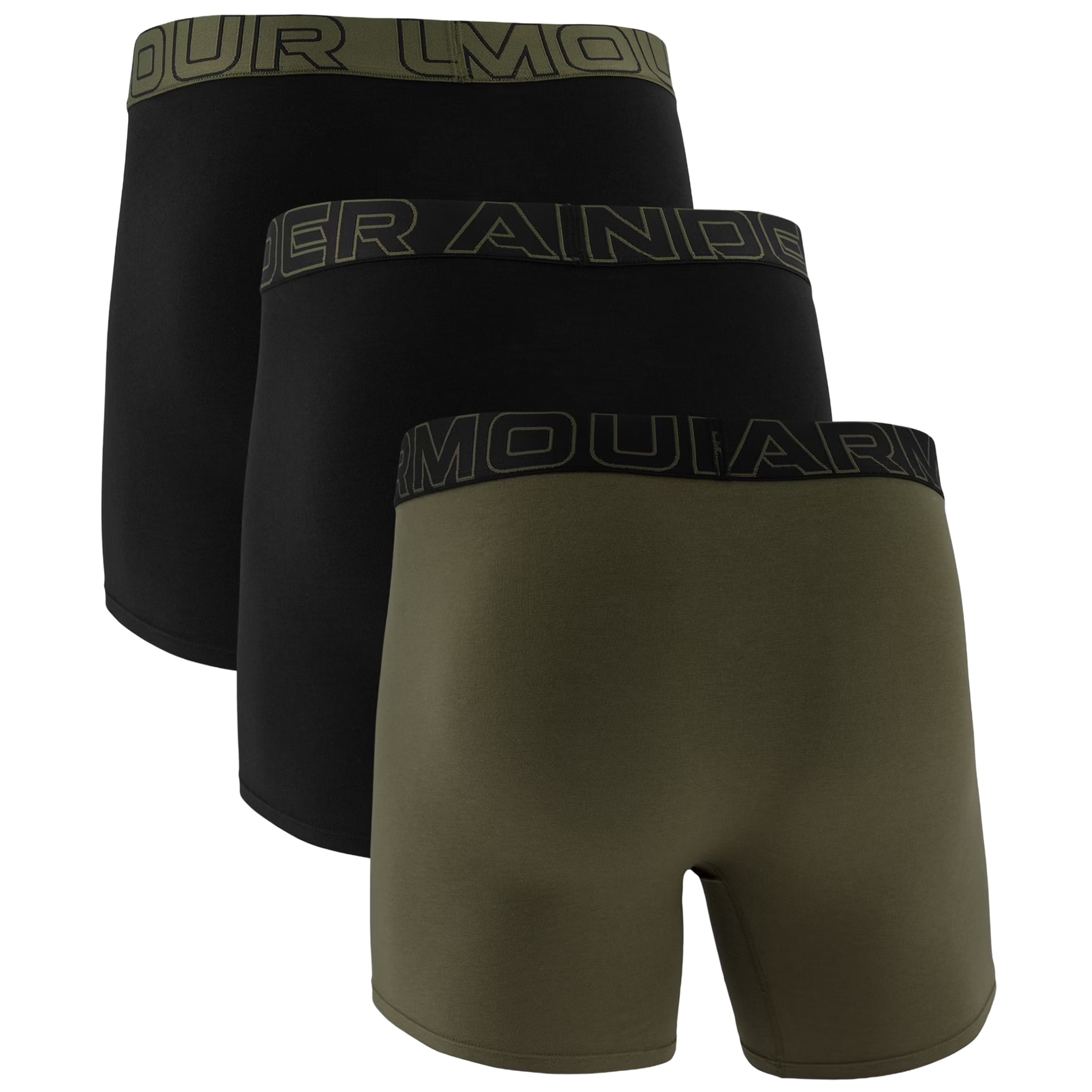 Bokserki Under Armour Performance Cotton Boxerjock Black/Marine OD Green - 3 pary