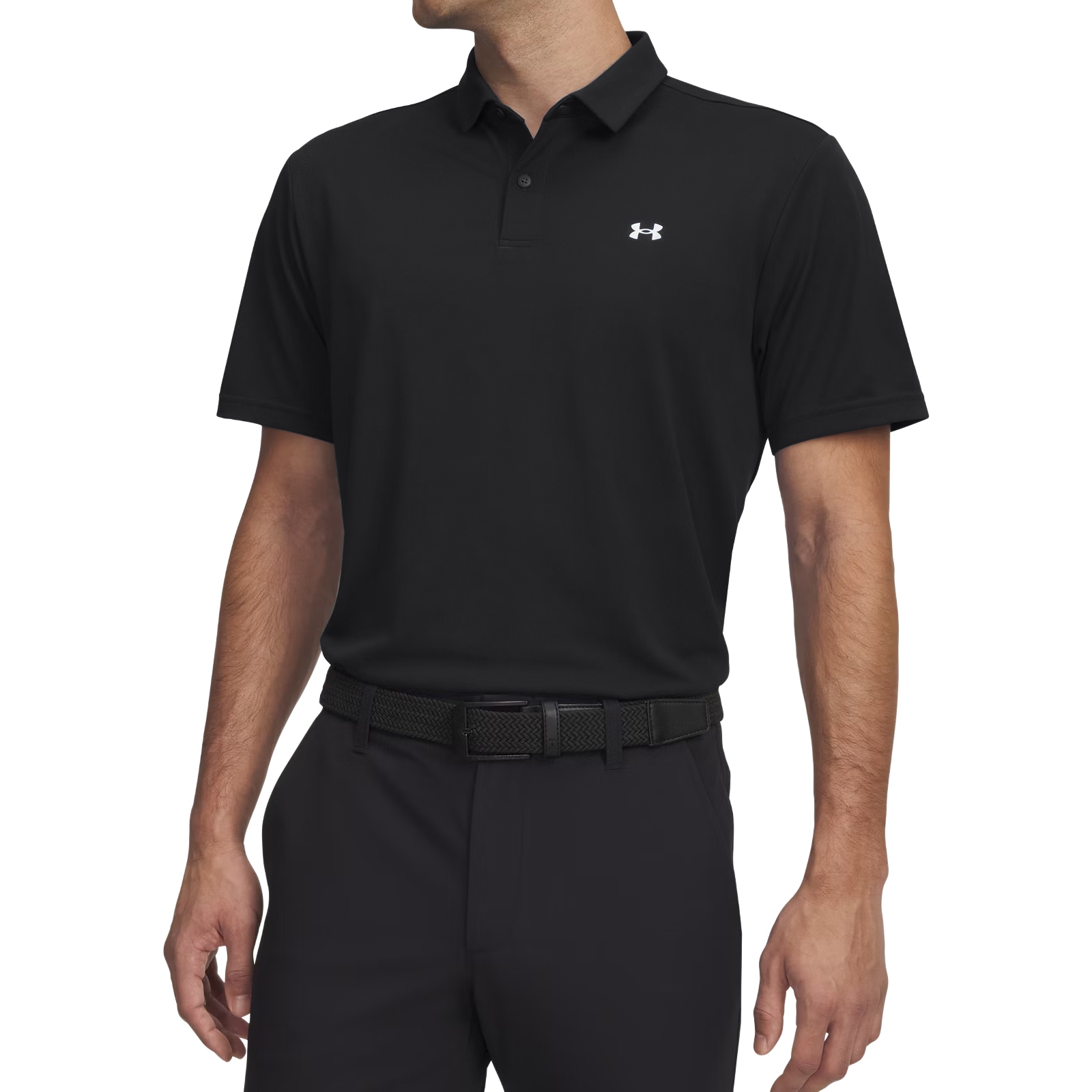 Koszulka termoaktywna polo Under Armour Tee To Green Pique - Black/White