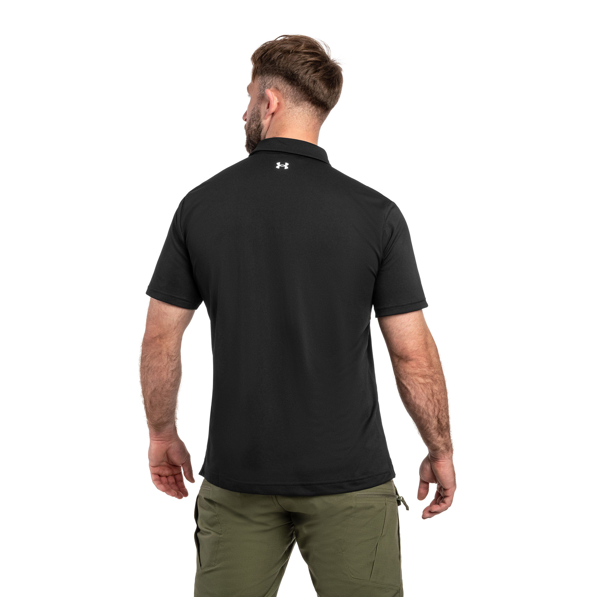 Under Armour Tee To Green Pique Thermal Polo Shirt - Black/White