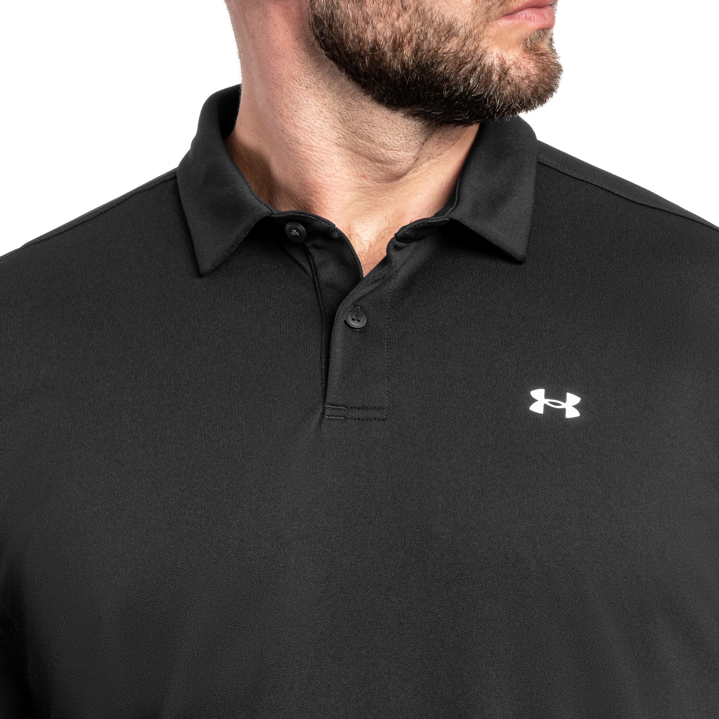Under Armour Tee To Green Pique Thermal Polo Shirt - Black/White