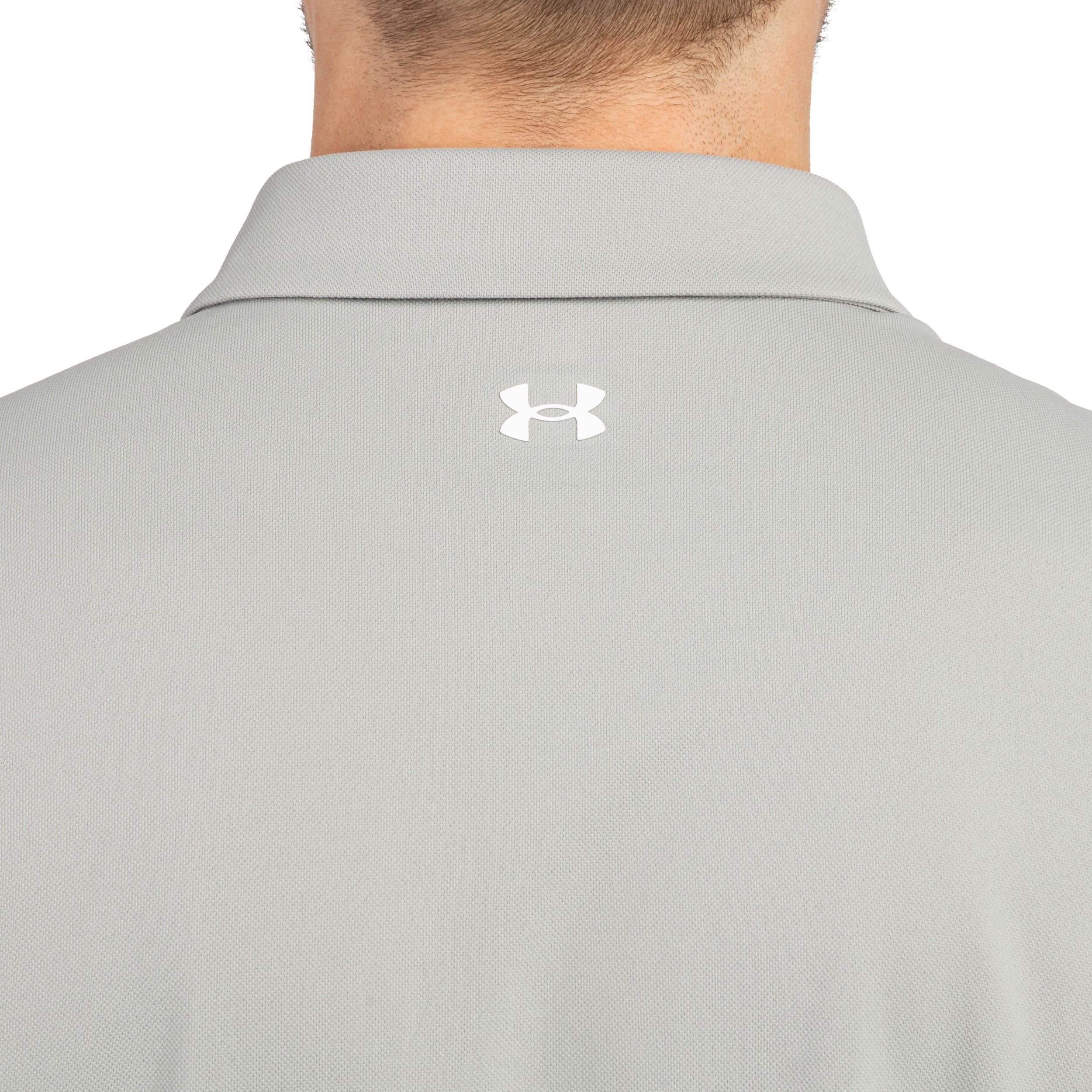 Koszulka termoaktywna polo Under Armour Tee To Green Pique - Titanium/White