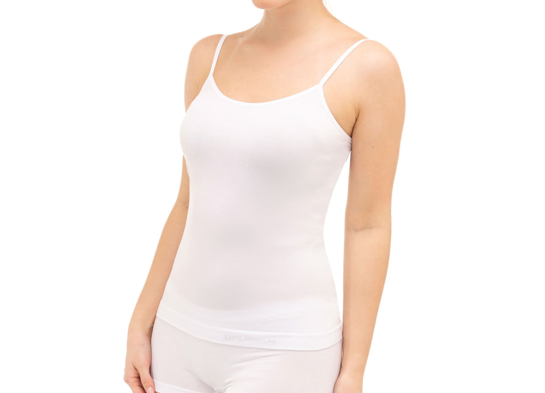 Koszulka termoaktywna Tank Top damska Brubeck Camisole Comfort Cotton - White