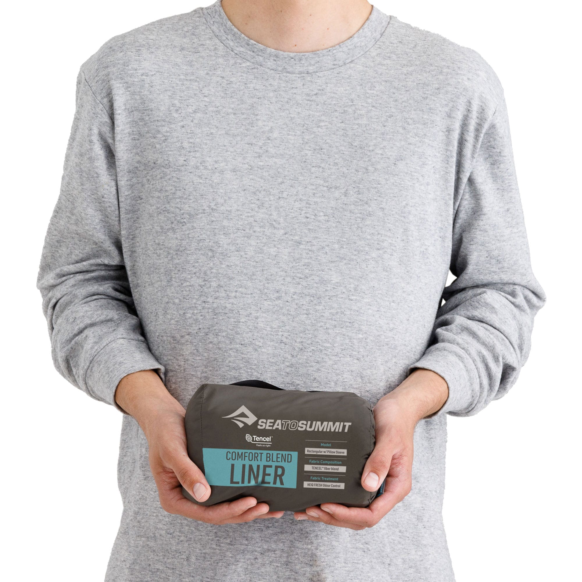 Wkładka do śpiwora Sea To Summit Comfort Blend Sleeping Bag Liner Rectangular z kieszenią na poduszkę - Blue