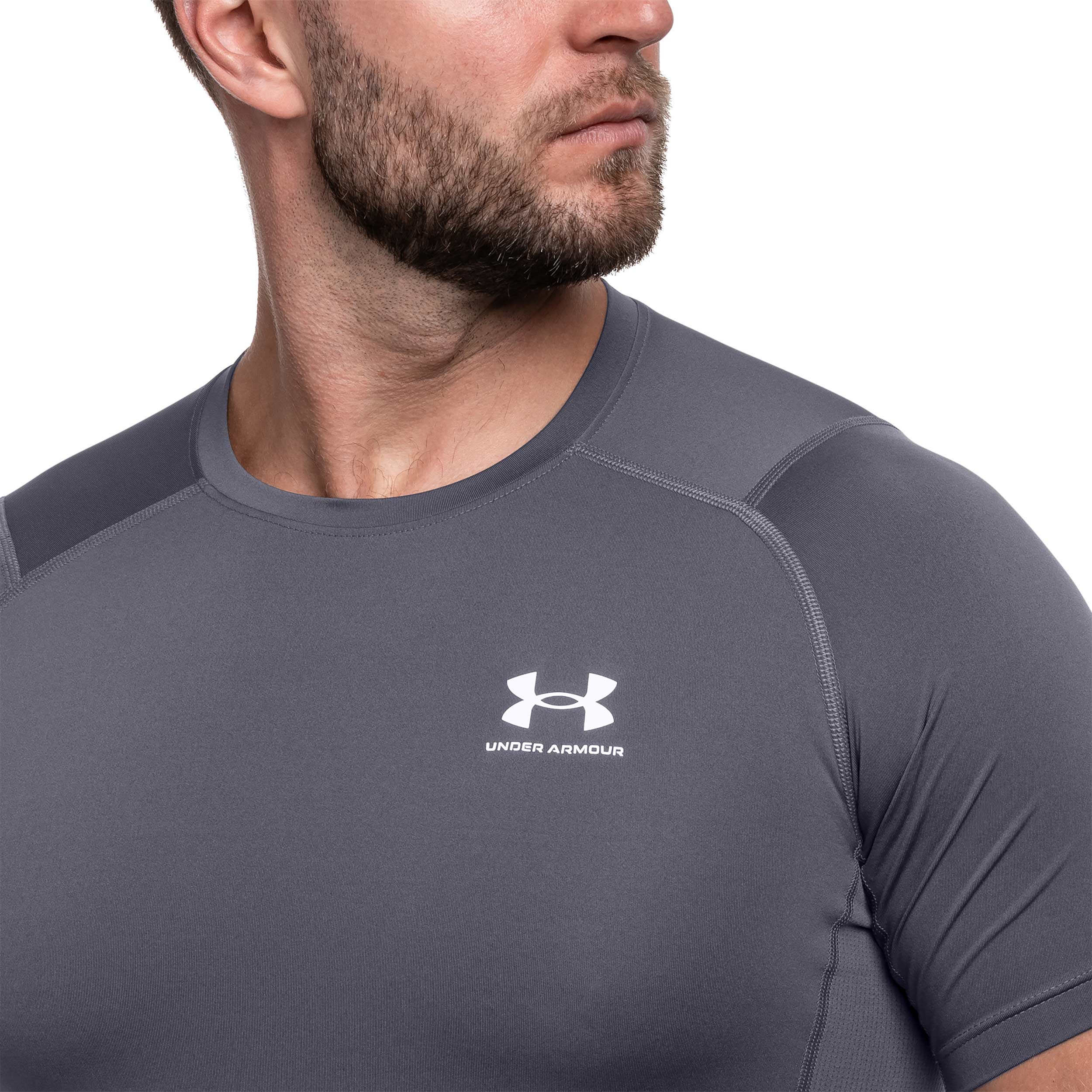 Термоактивна футболка Under Armour Compressed HeatGear - Castlerock/White