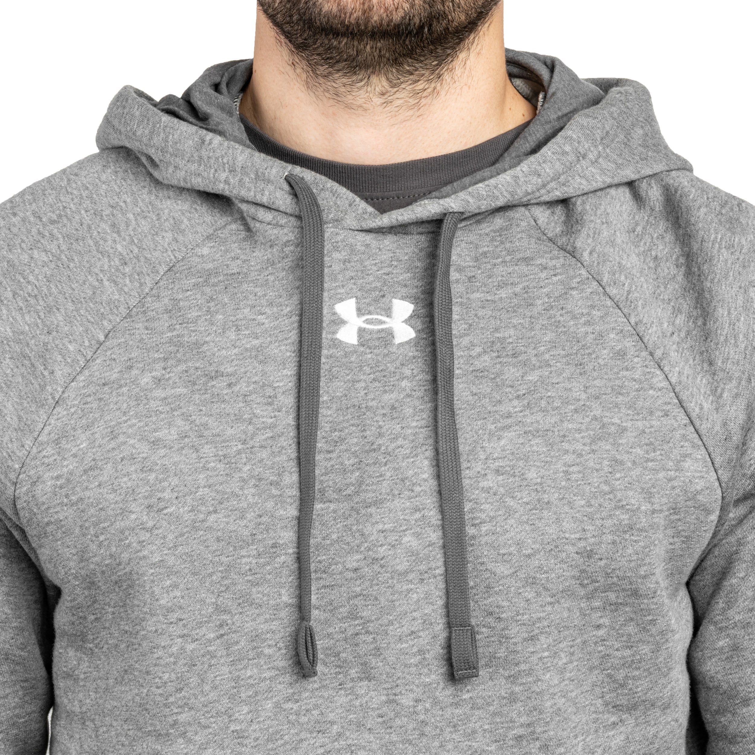 Bluza Under Armour Rival Fleece - Castlerock Light Heather/White