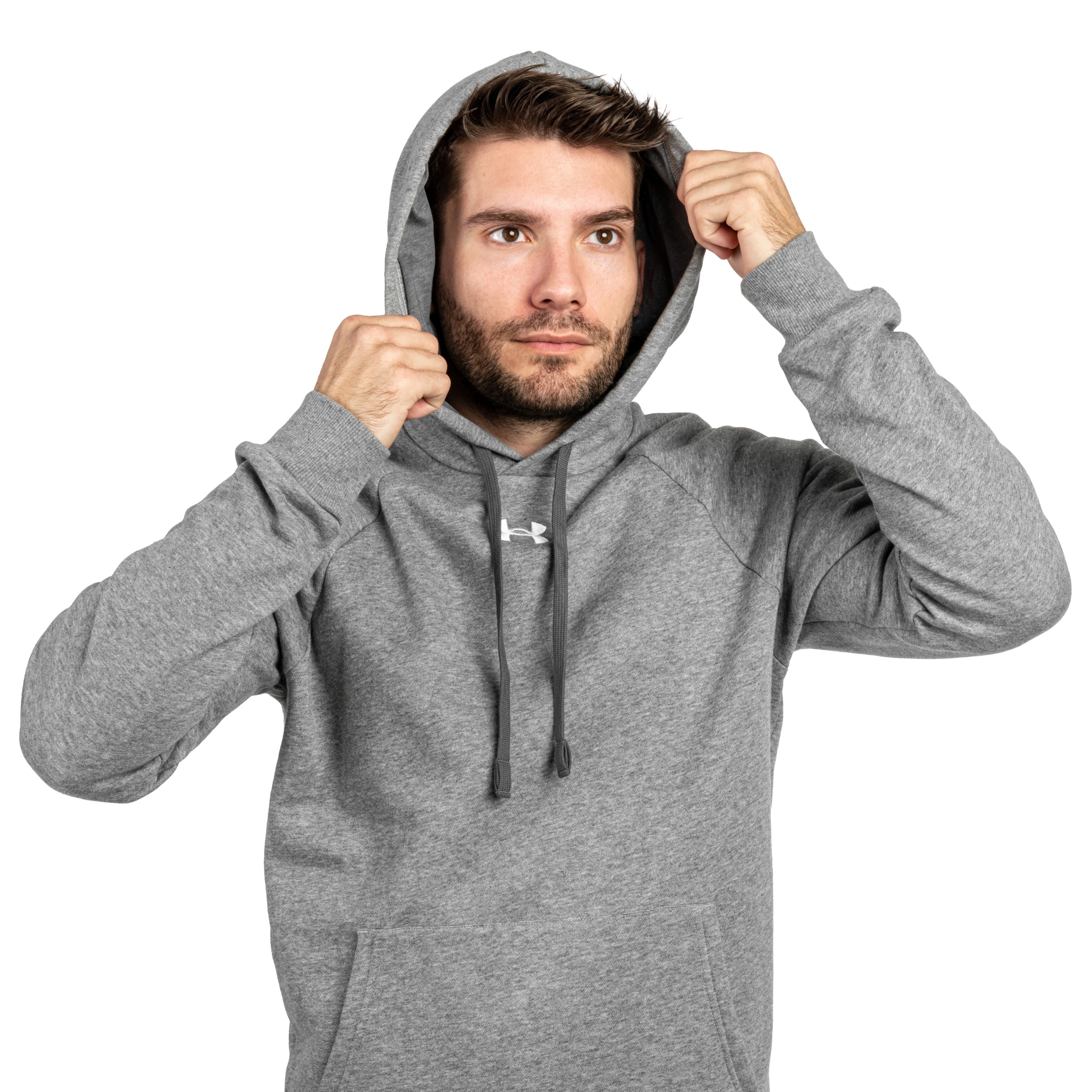 Bluza Under Armour Rival Fleece - Castlerock Light Heather/White