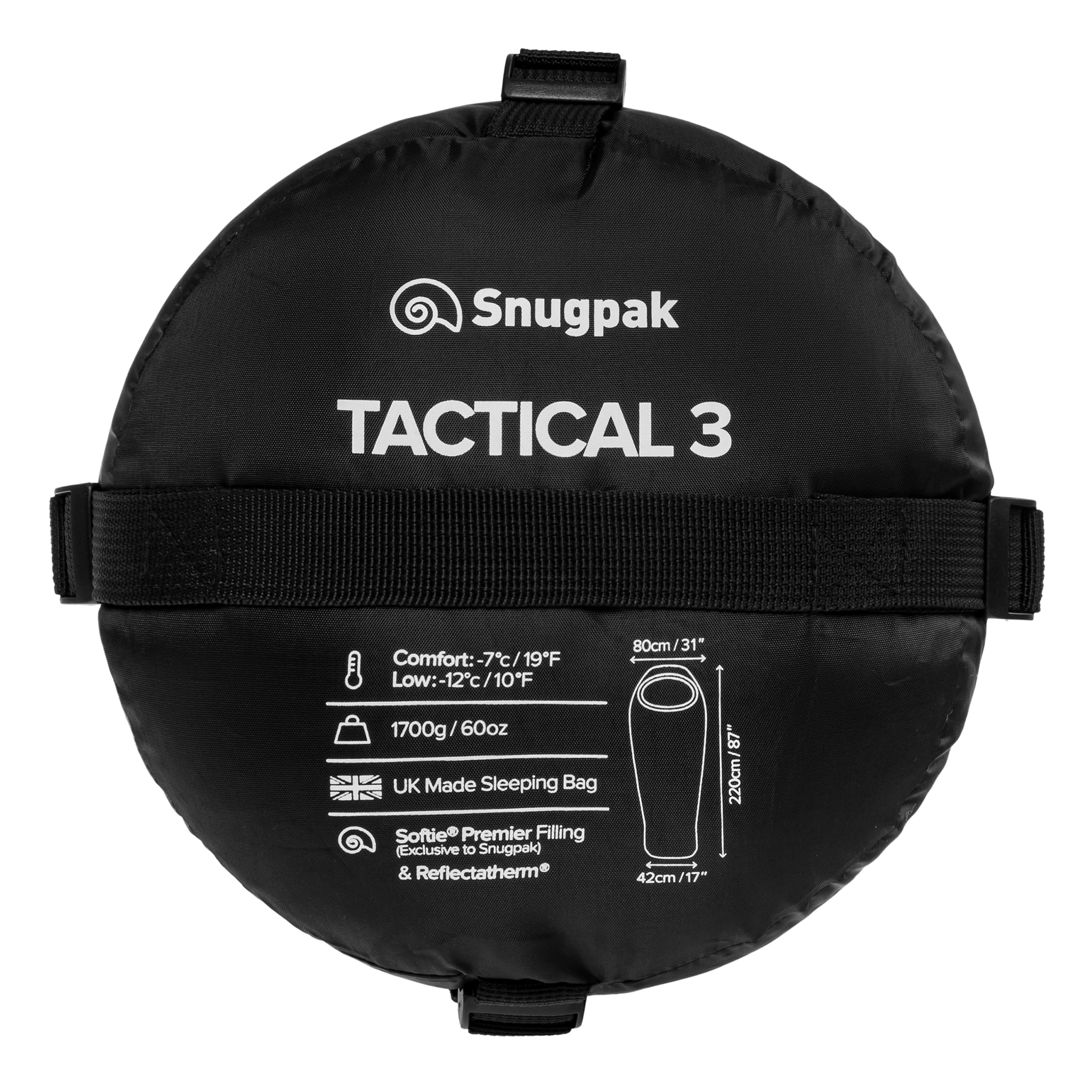 Śpiwór Snugpak Tactical 3 Black - lewy