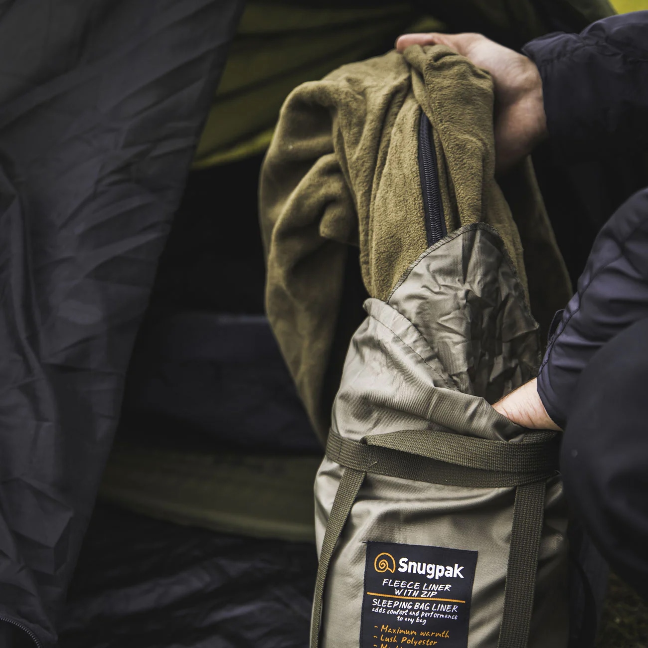 Wkładka do śpiwora Snugpak Fleece Liner Zipper - Olive