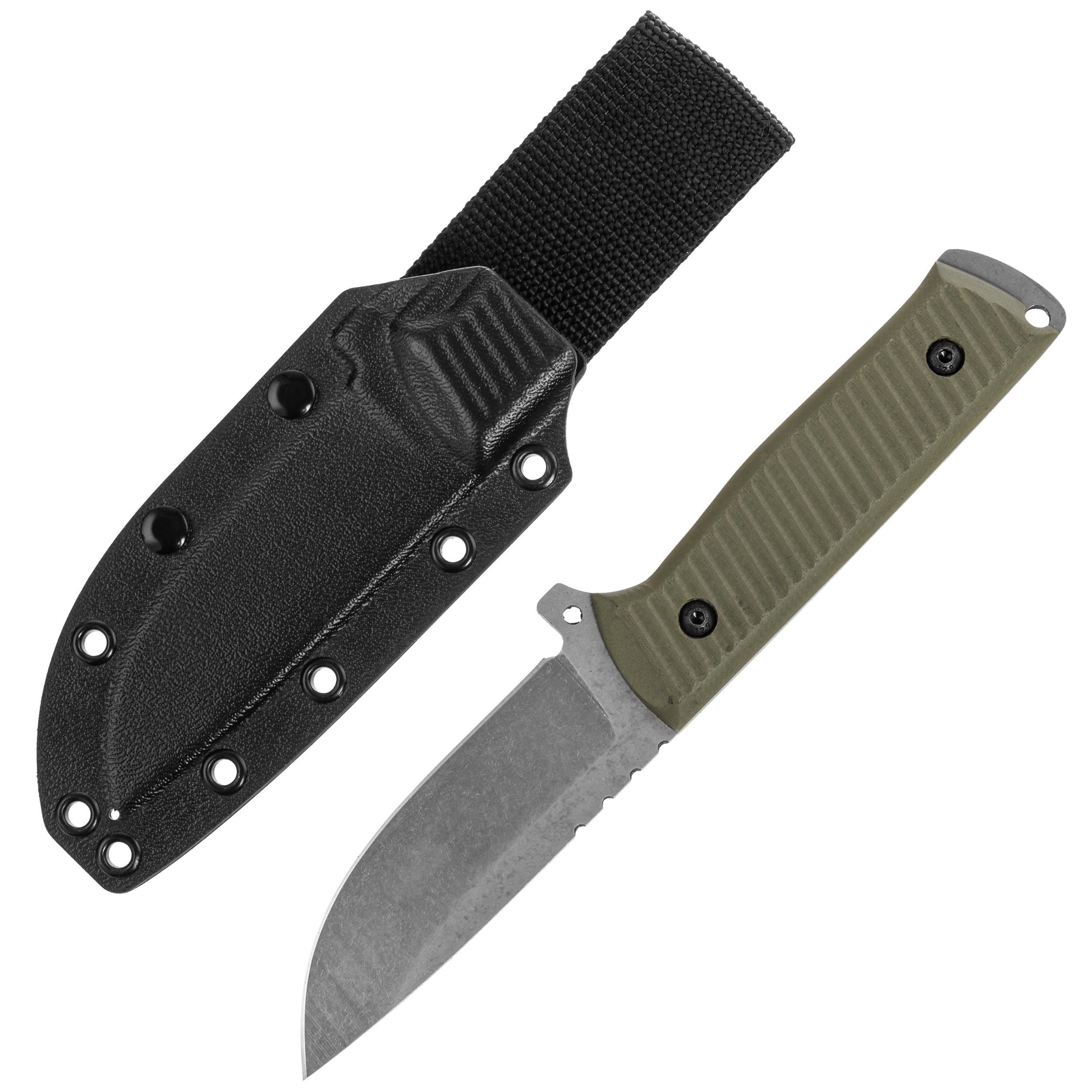 Za-Pas Little Boy G10 Stonewash Fixed Blade Knife - Green