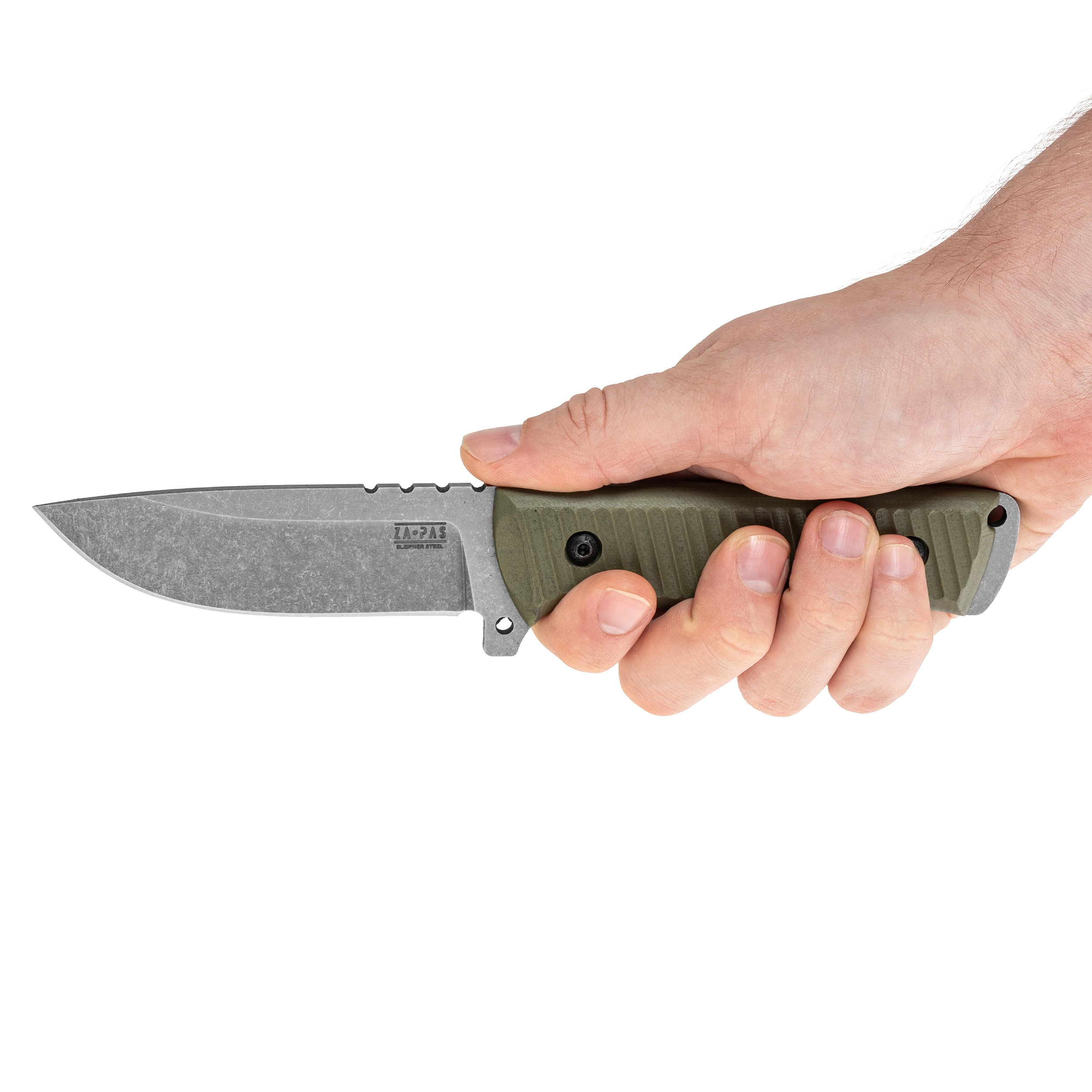 Za-Pas Little Boy G10 Stonewash Fixed Blade Knife - Green