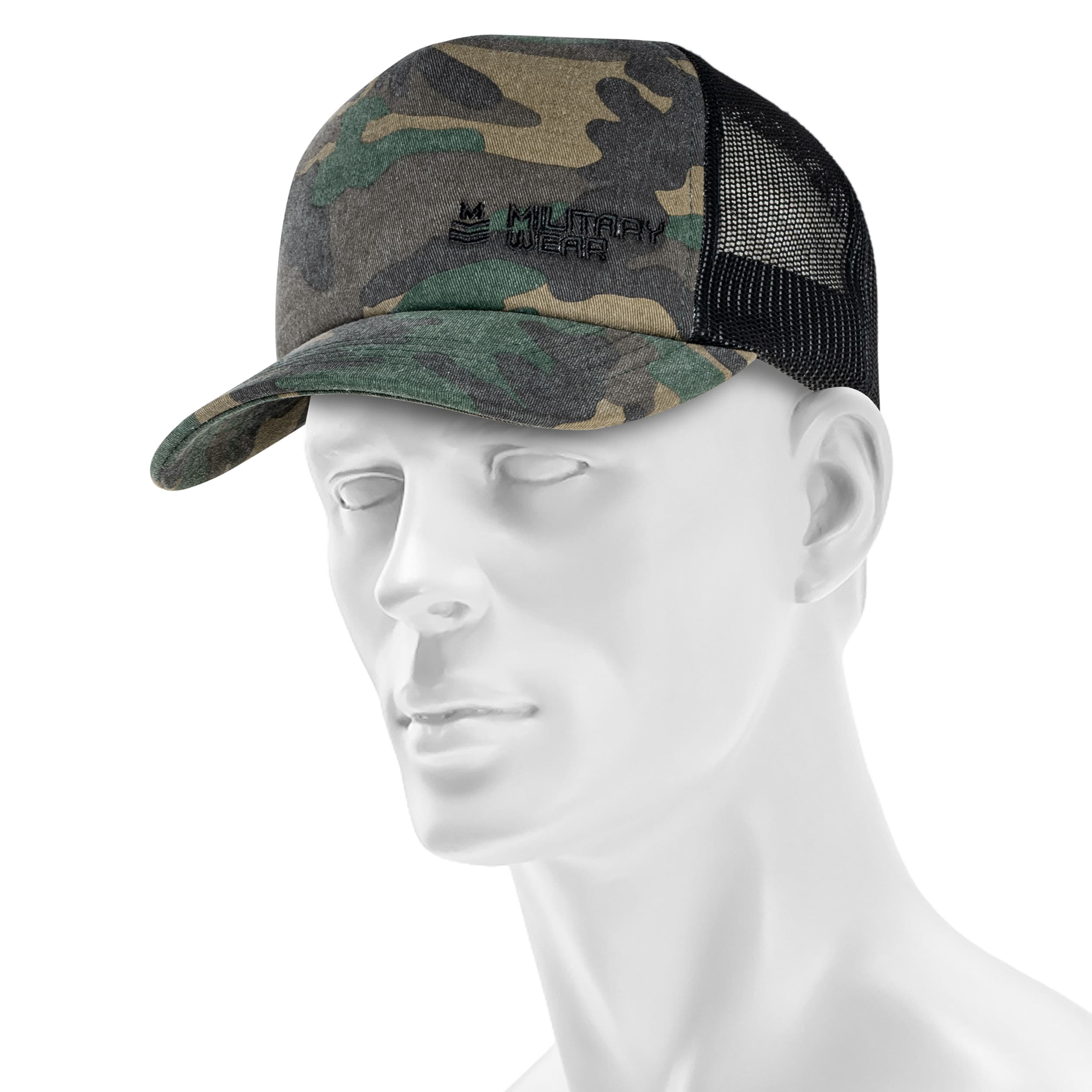 Czapka z daszkiem Military Wear Trucker Cap - Woodland/Black
