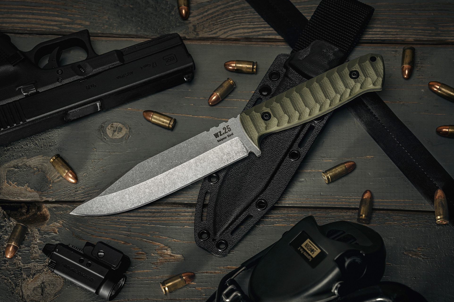 Nóż Za-Pas WZ.25 Grom Stonewashed Toxic - Olive