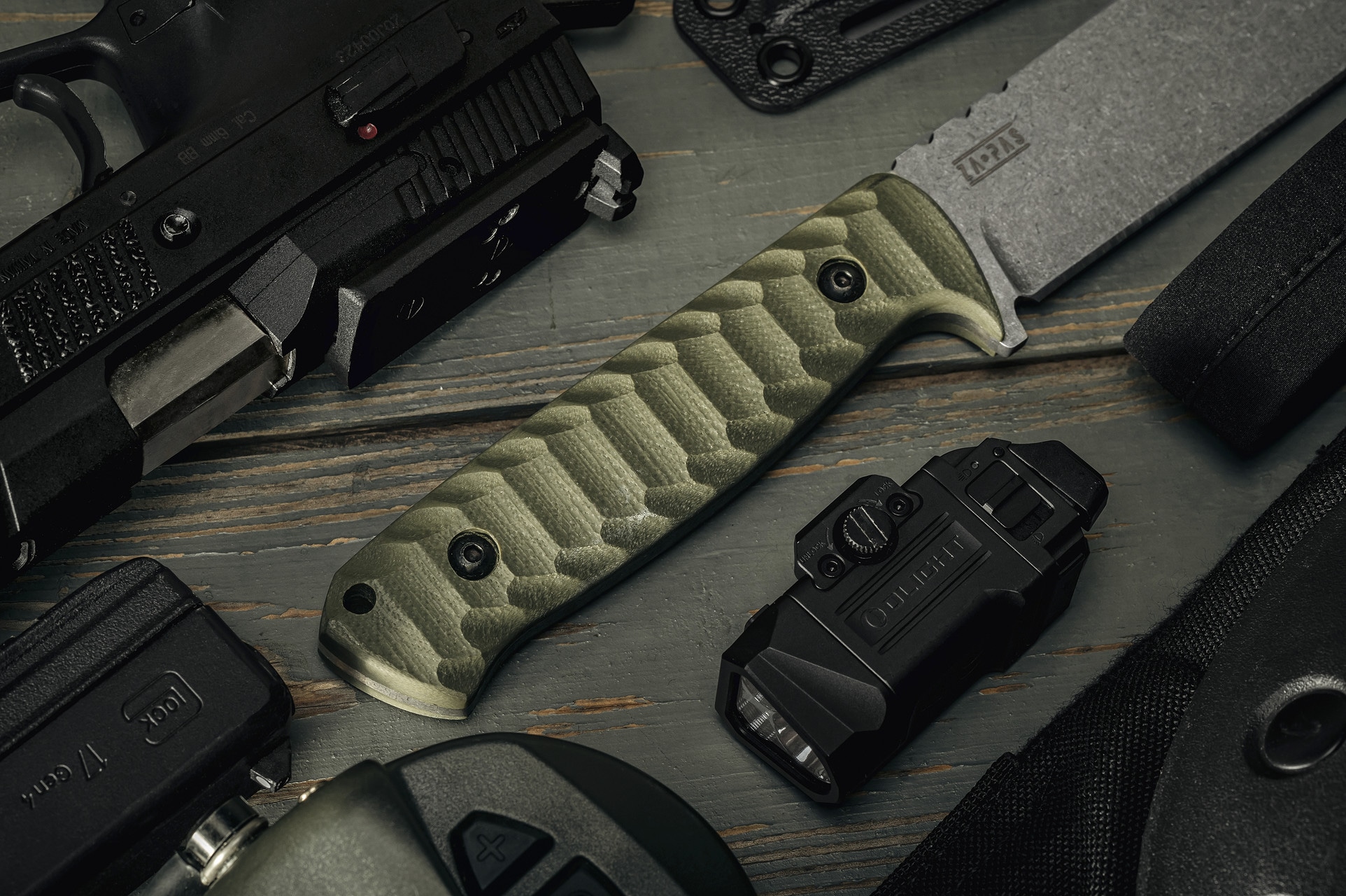 Nóż Za-Pas WZ.25 Grom Stonewashed Toxic - Olive
