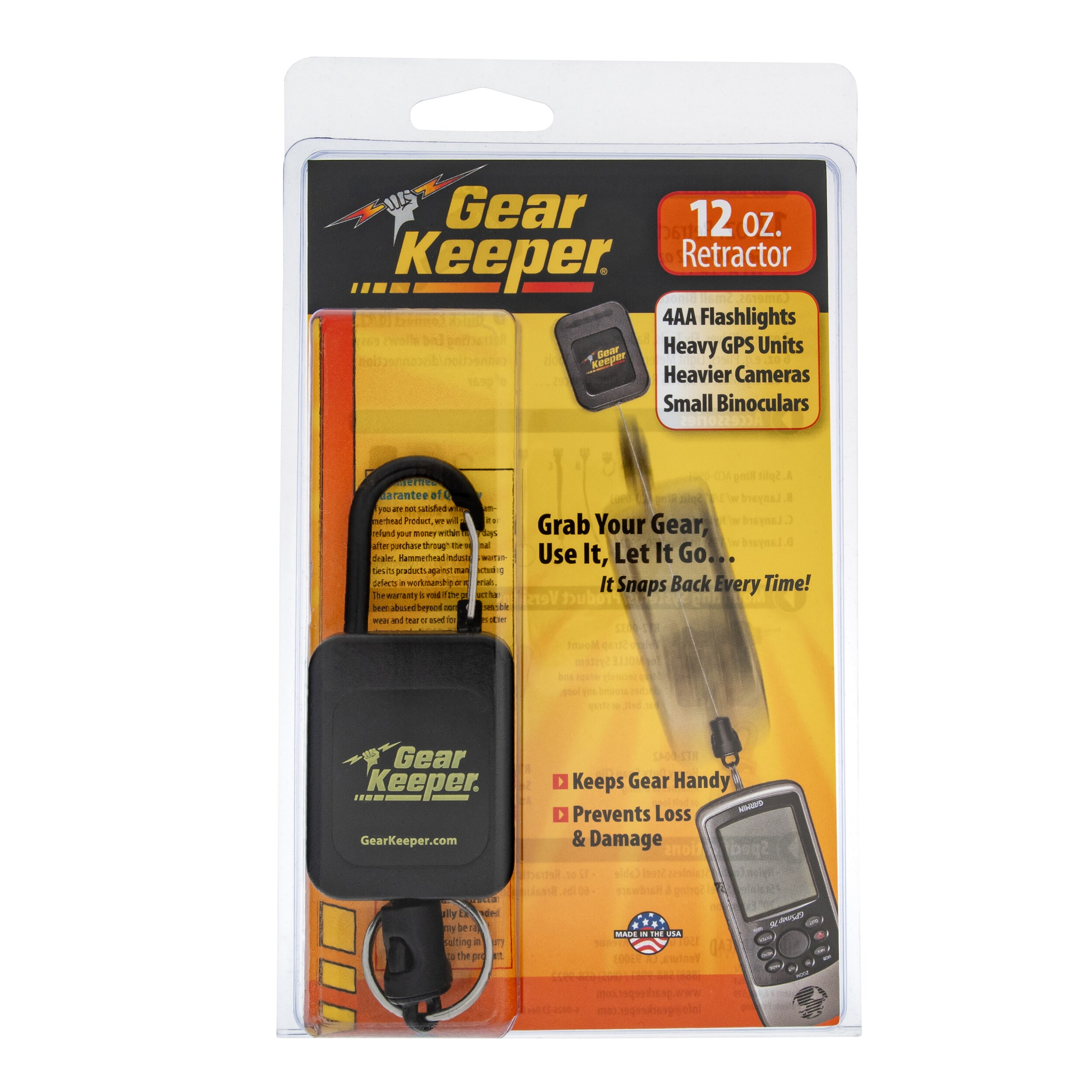 Тактичний шнур-ретрактор Gear Keeper карабін 340 г