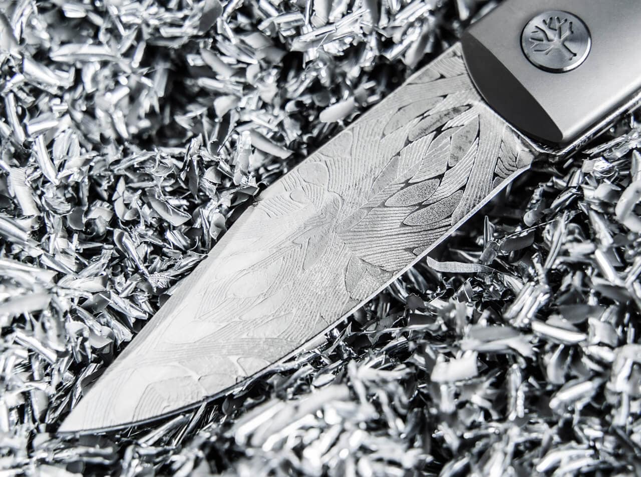 Складаний ніж Boker BRLW Meteorite Damast Platinum Edition - Silver