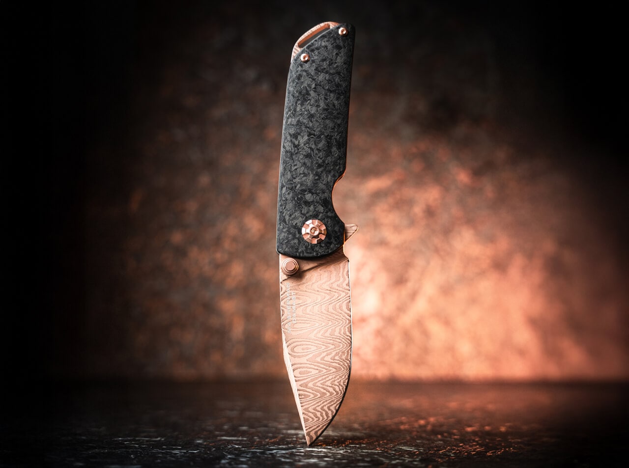 Складаний ніж Boker Solingen M4 Sherman Damast - Rose Gold