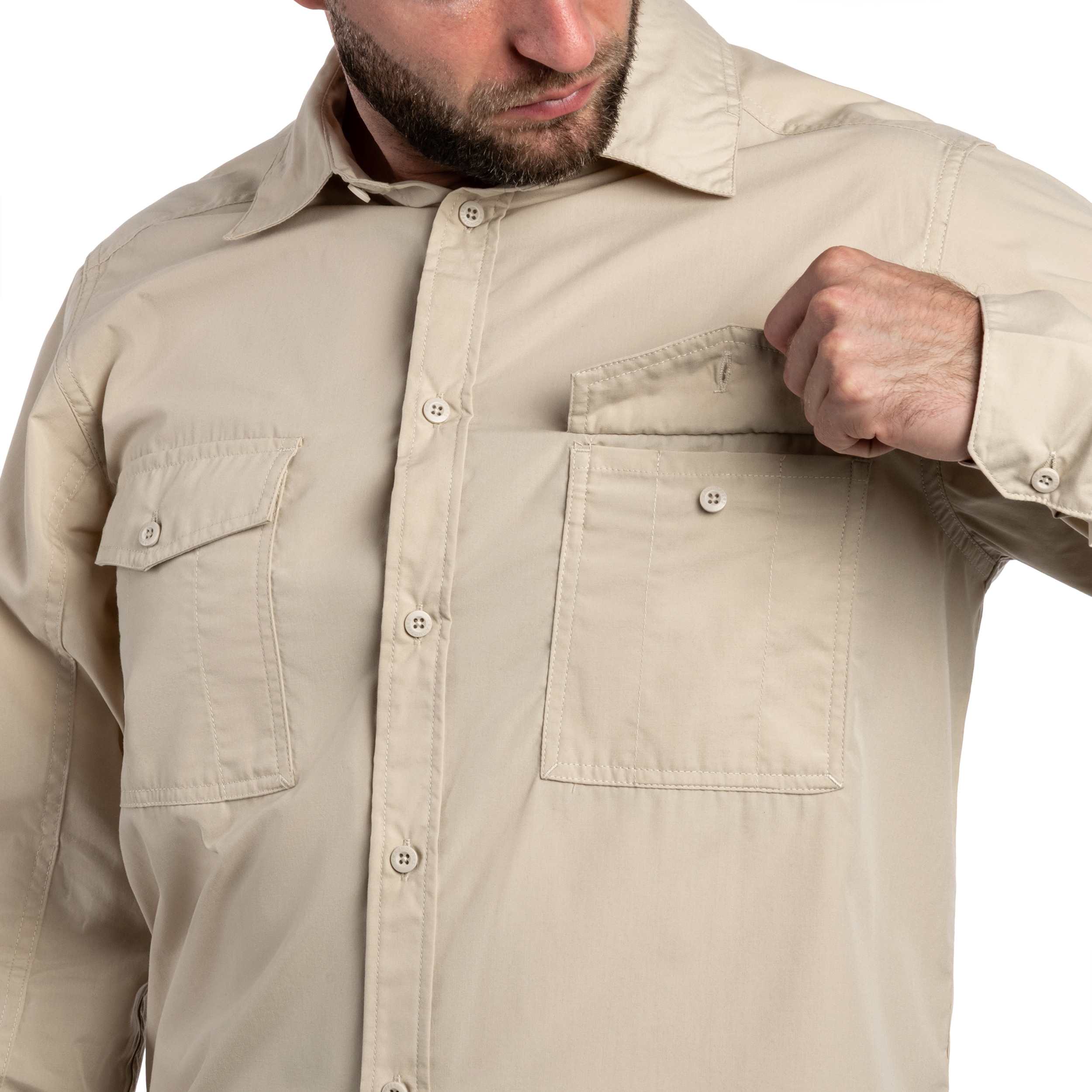 Craghoppers Kiwi II Long Sleeved Shirt - Oatmeal