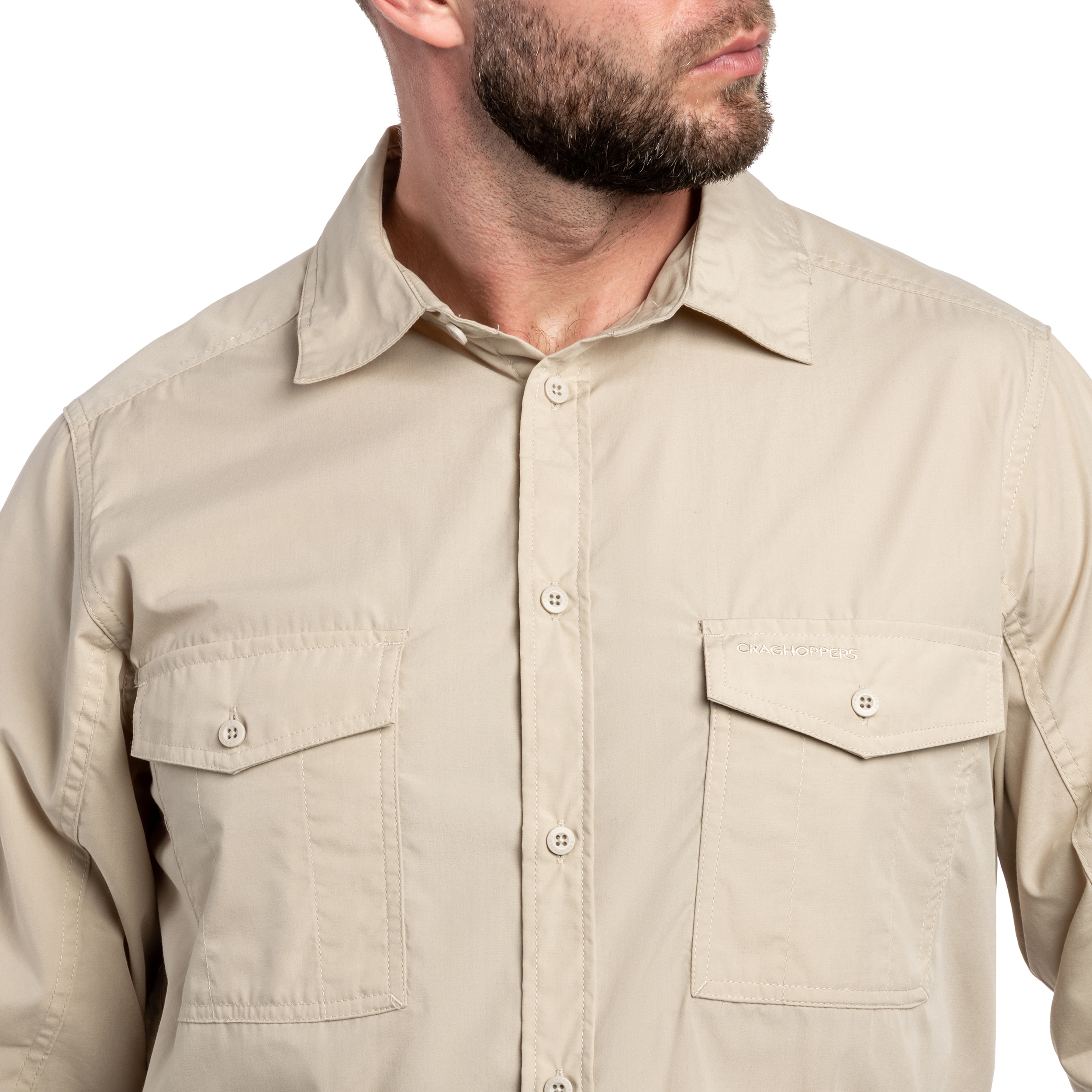 Craghoppers Kiwi II Long Sleeved Shirt - Oatmeal