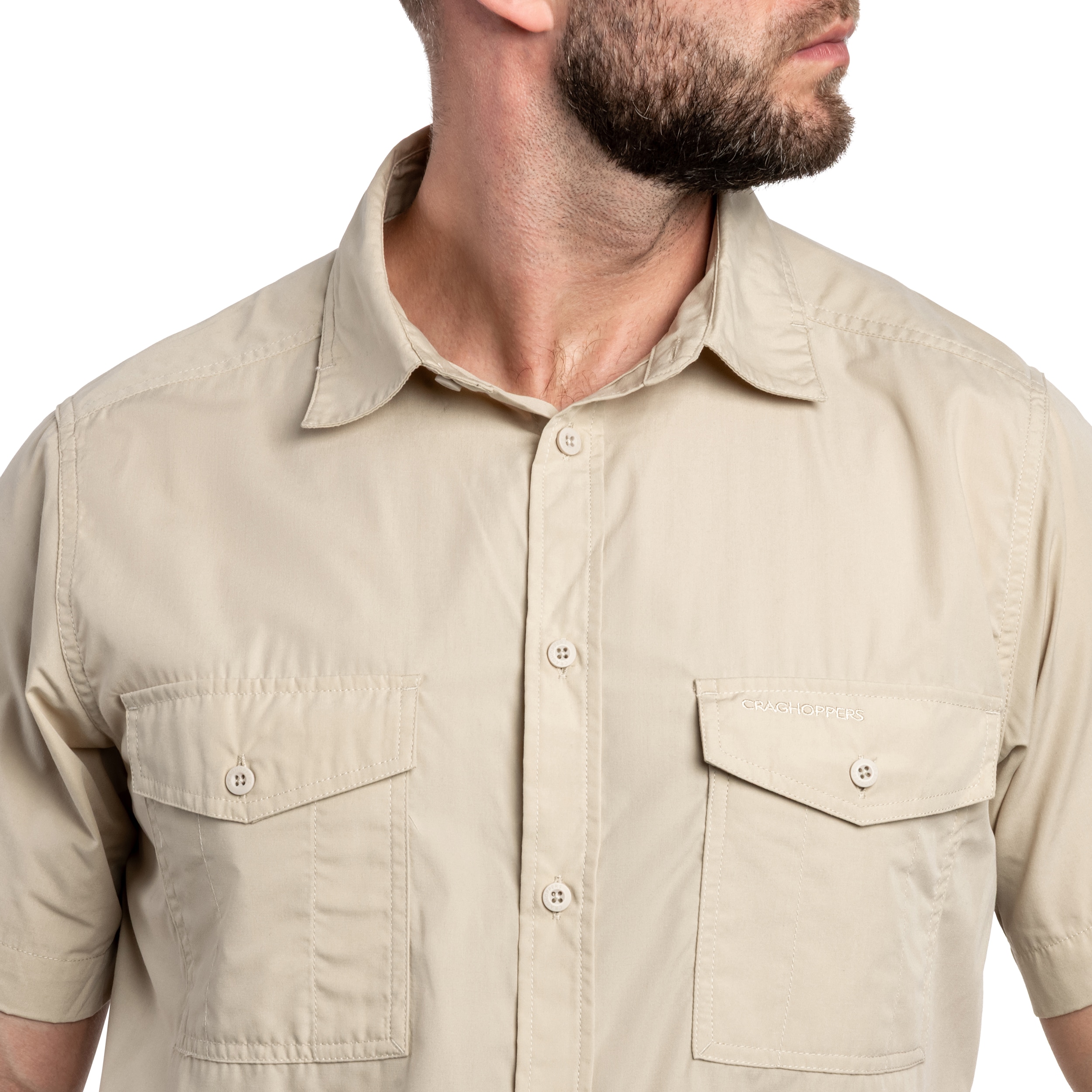 Craghoppers Kiwi II Short Sleeved Shirt - Oatmeal