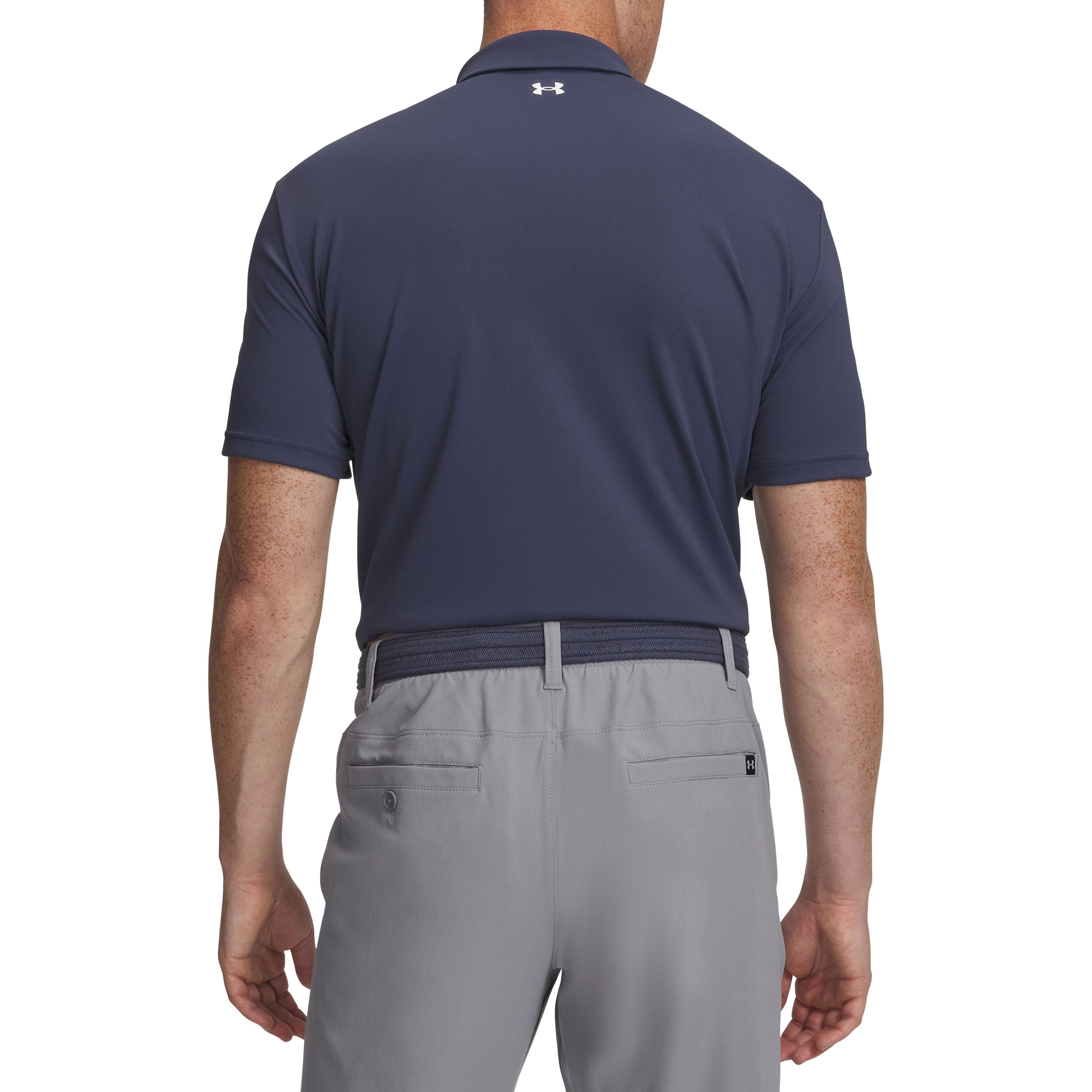 Koszulka termoaktywna polo Under Armour Tee To Green Pique - Downpour Gray / White