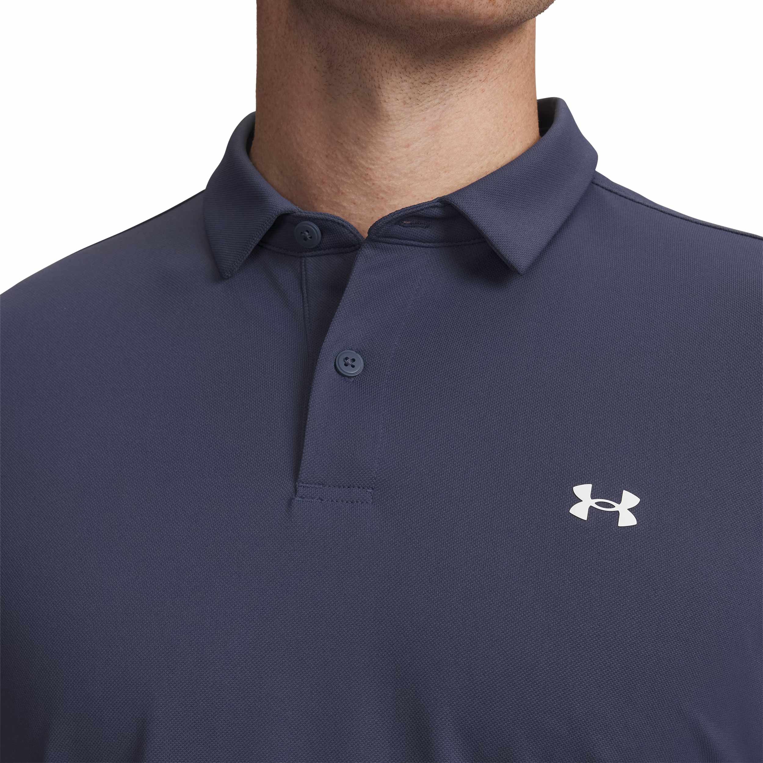 Koszulka termoaktywna polo Under Armour Tee To Green Pique - Downpour Gray / White