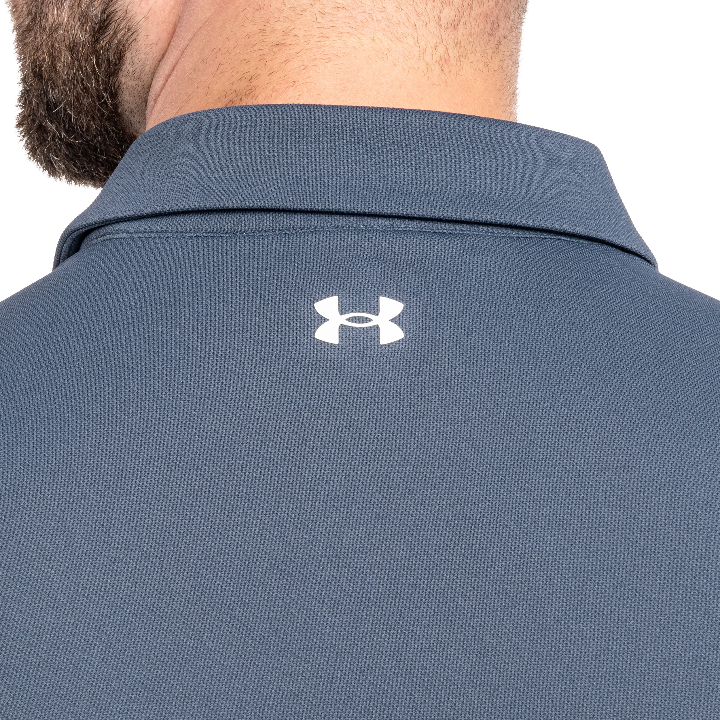 Under Armour Tee To Green Pique Thermal Polo Shirt - Downpour Gray / White
