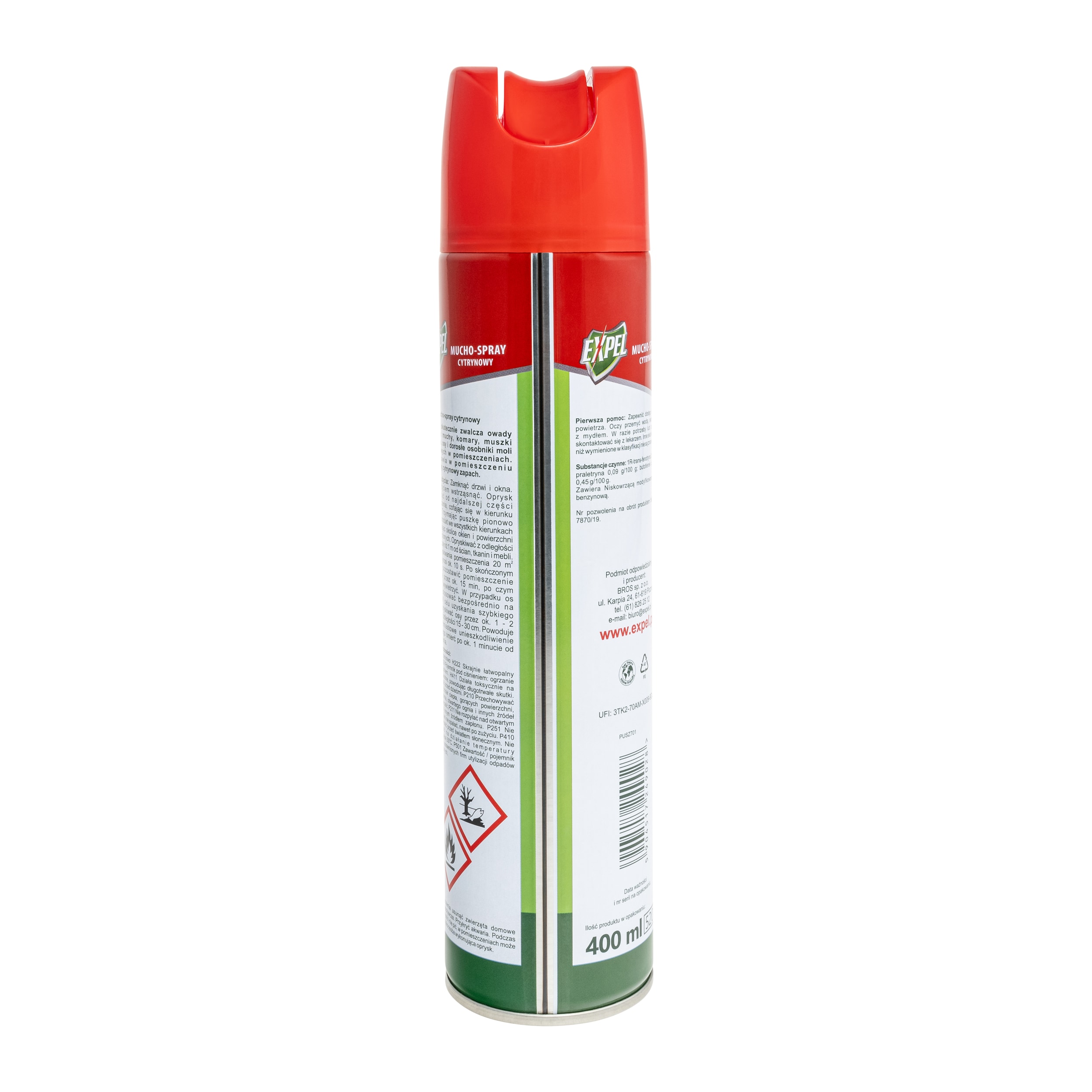 Spray Expel na muchy cytrynowy 400 ml - 2 szt.