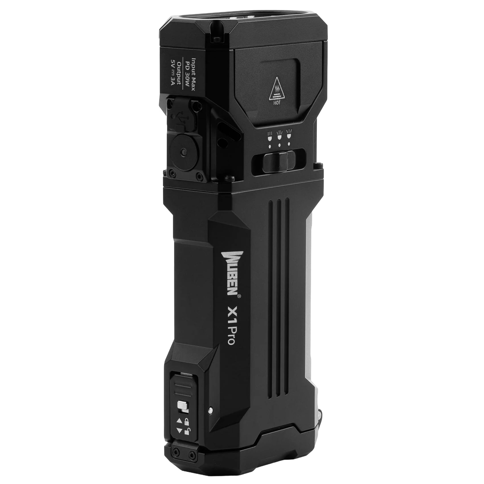 Wuben X1 Pro Flashlight with Power Bank Function 12300 Lumens - Black