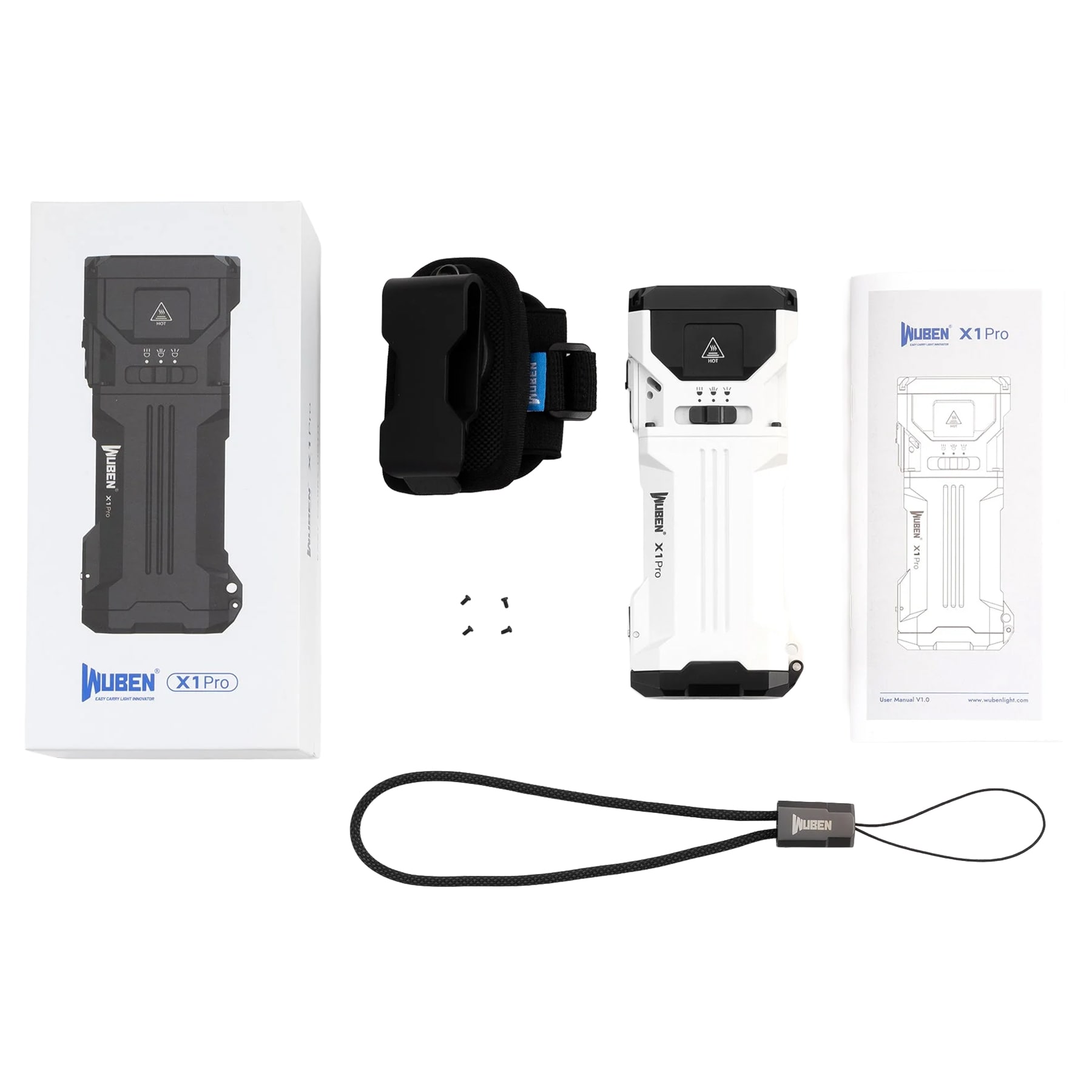 Latarka Wuben X1 Pro White z funkcją powerbanku - 12300 lumenów