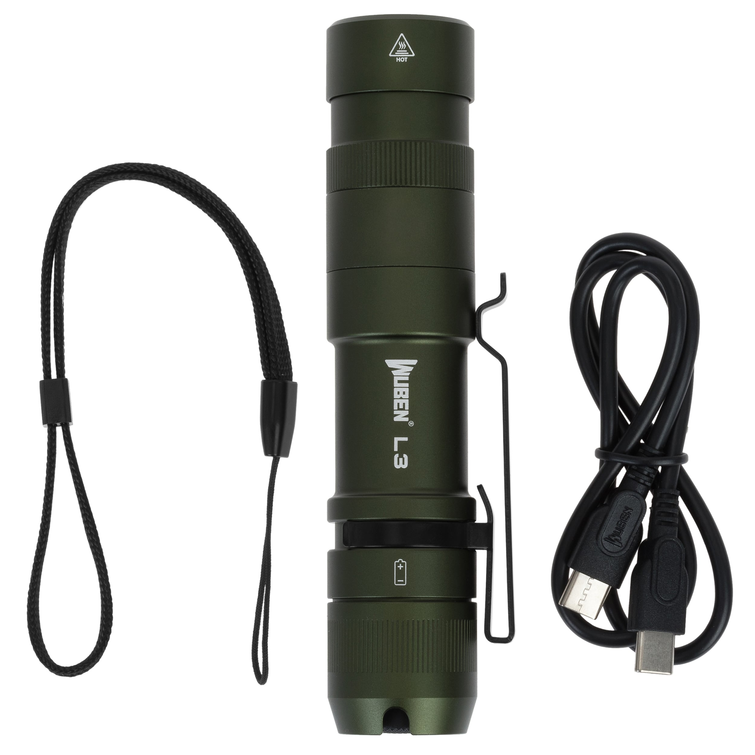 Latarka Wuben L3 Army Green z funkcją powerbanku - 3000 lumenów