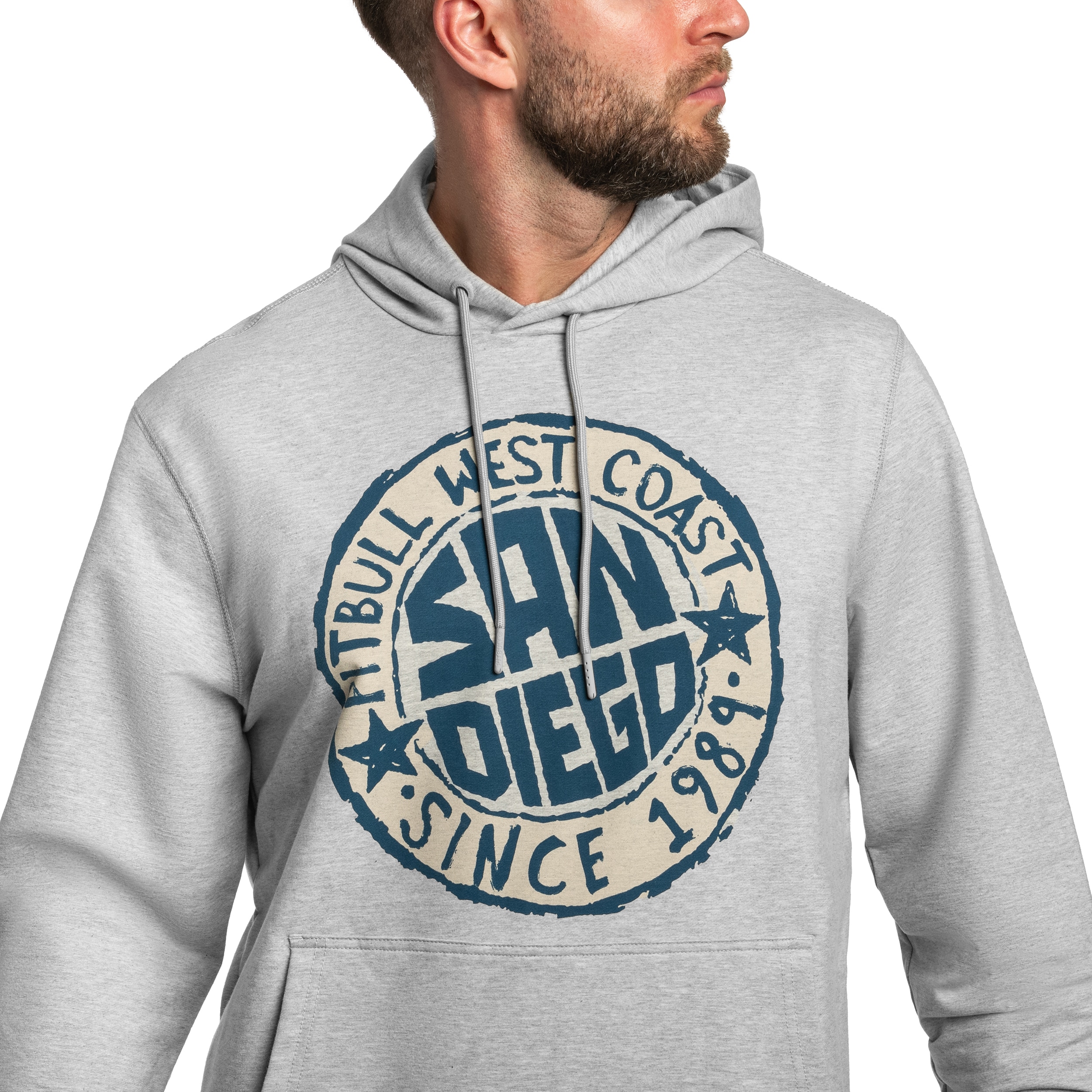 Pitbull San Diego Sun Hooded Sweatshirt - Grey Melange